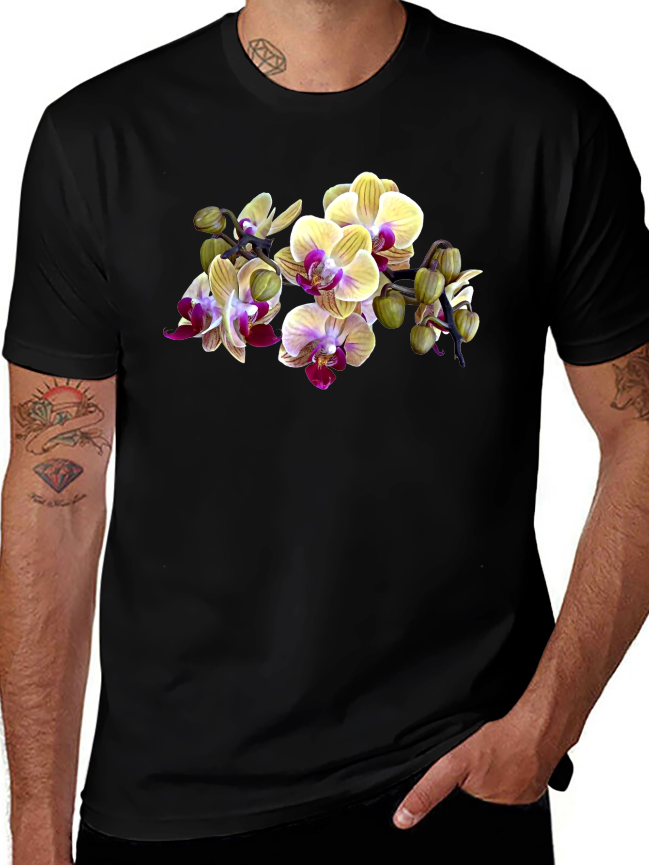 Variant 21 of Orchid Blossom Black T-Shirt
