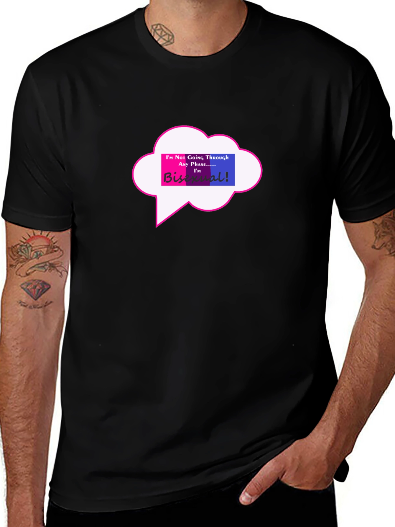 Variant 5 of Bisexual Pride Statement T-Shirt - I'm Not Going Through Any Phase