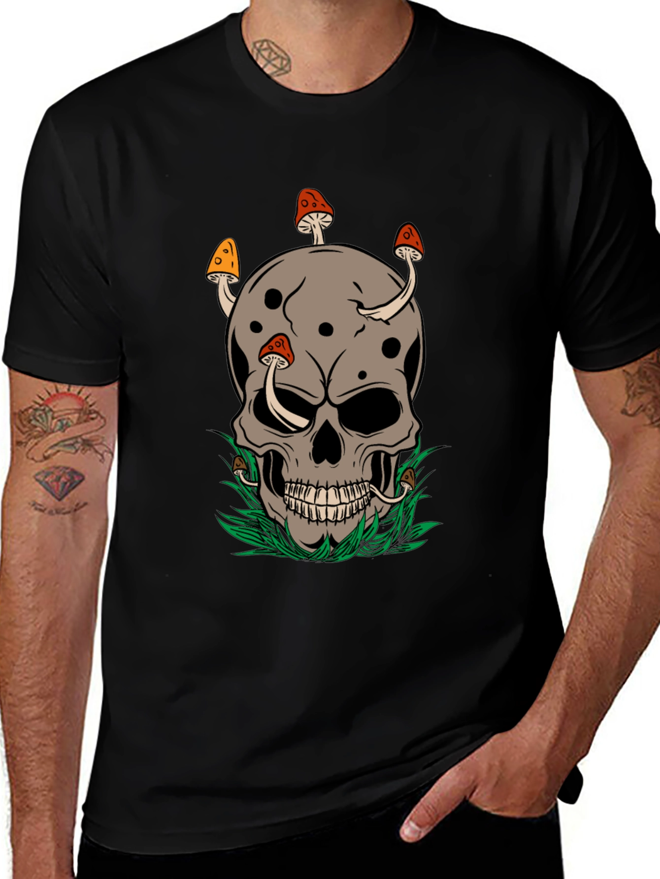 Variant 11 of Skull & Mushroom Graphic T-Shirt