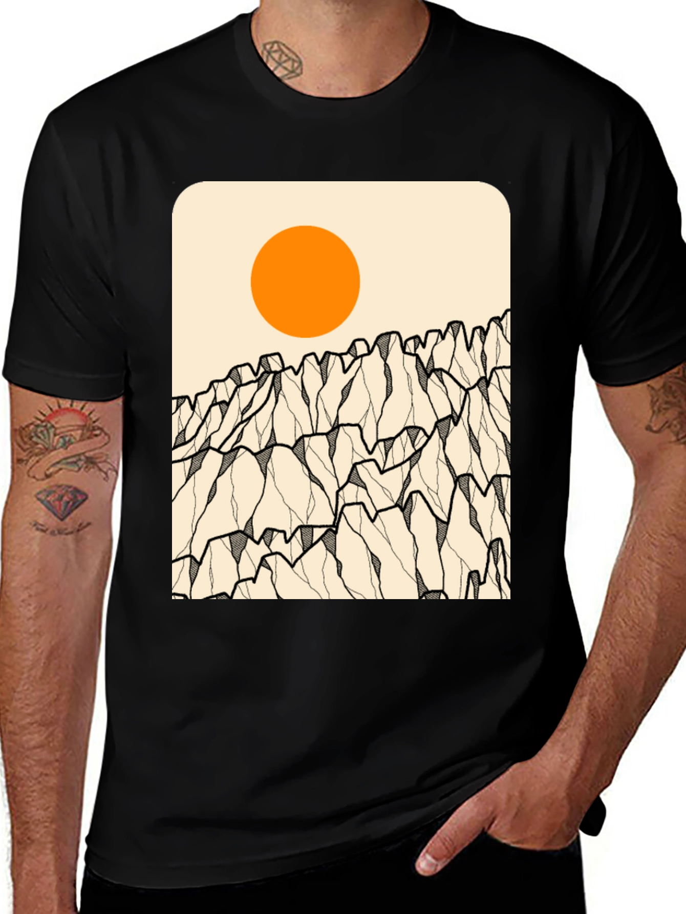 Variant 15 of Mountain Sun Graphic Tee - Stylish Comfort