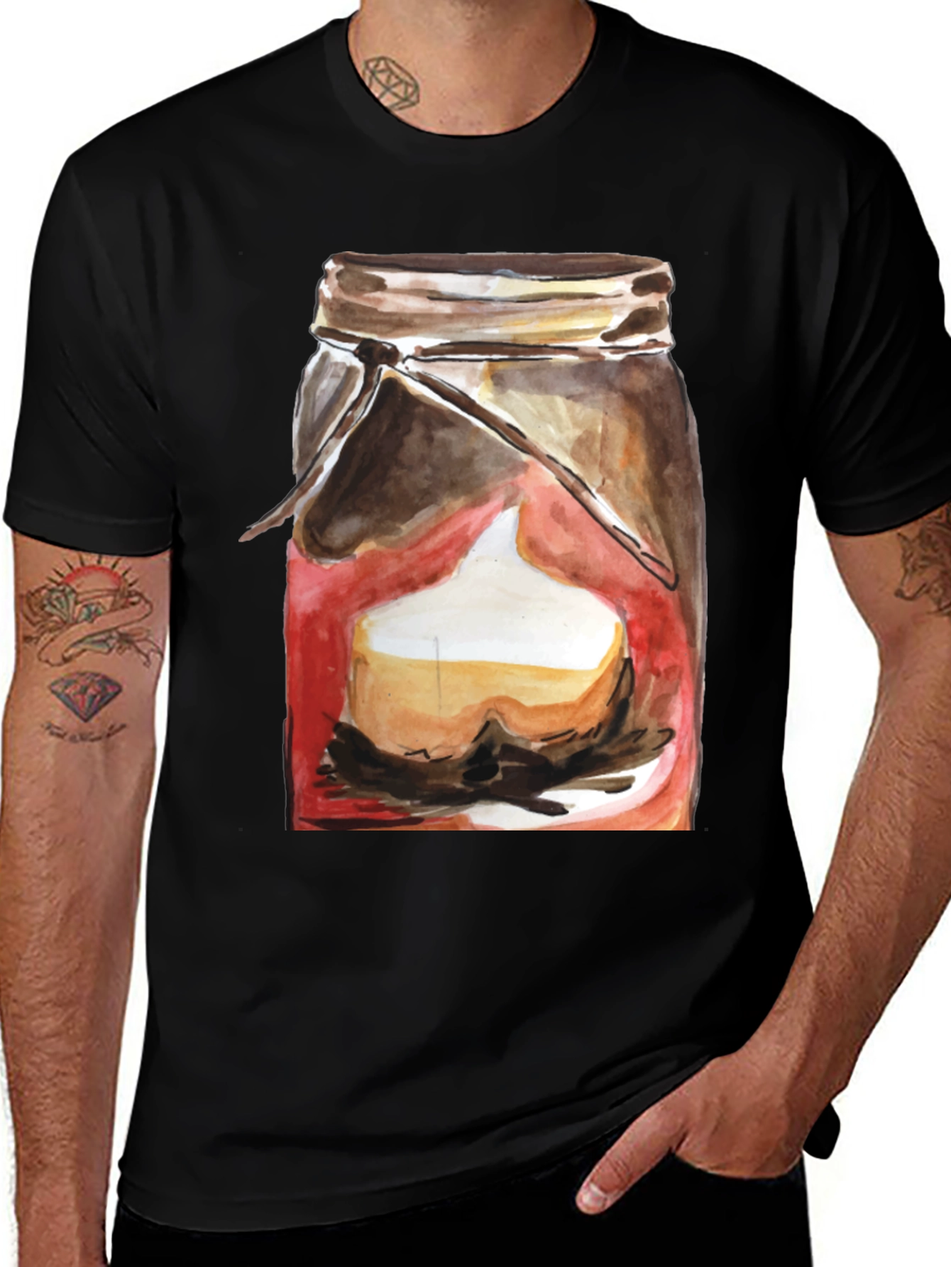 Variant 11 of Mason Jar Dessert Graphic Tee - Black