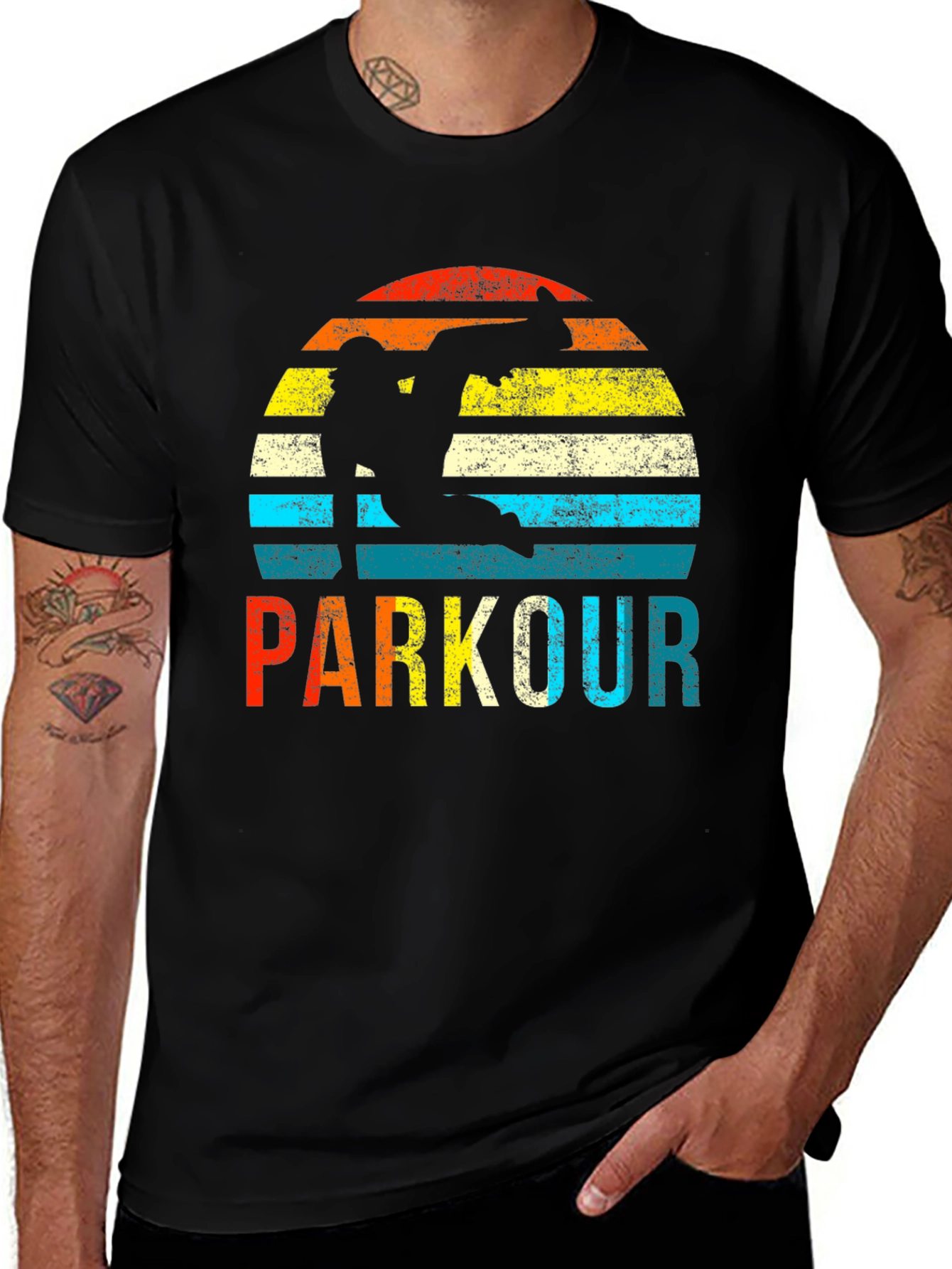 Variant 20 of Retro Parkour T-Shirt - Urban Sport Style Tee