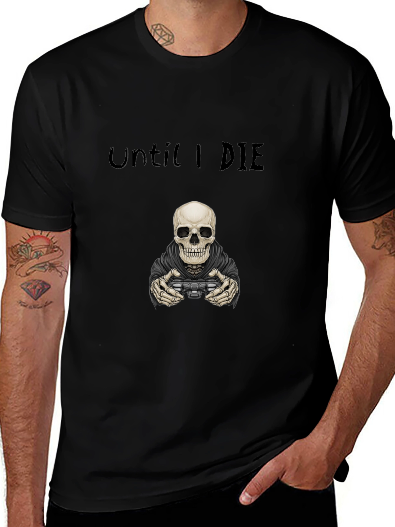 Variant 14 of Until I Die Gamer Skeleton Black T-Shirt