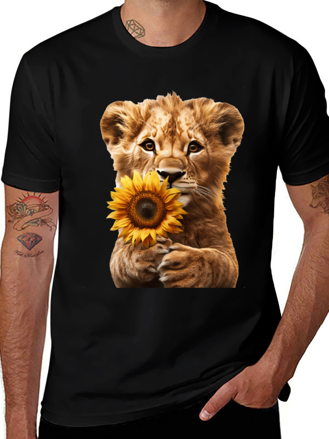 Variant 21 of Lion Cub Sunflower Graphic Tee