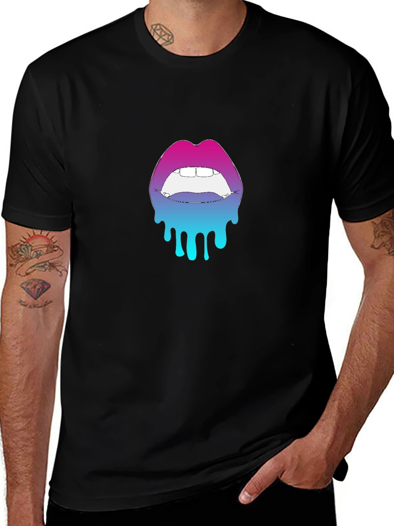 Variant 26 of Gradient Lips Graphic Tee - Unisex Casual T-Shirt