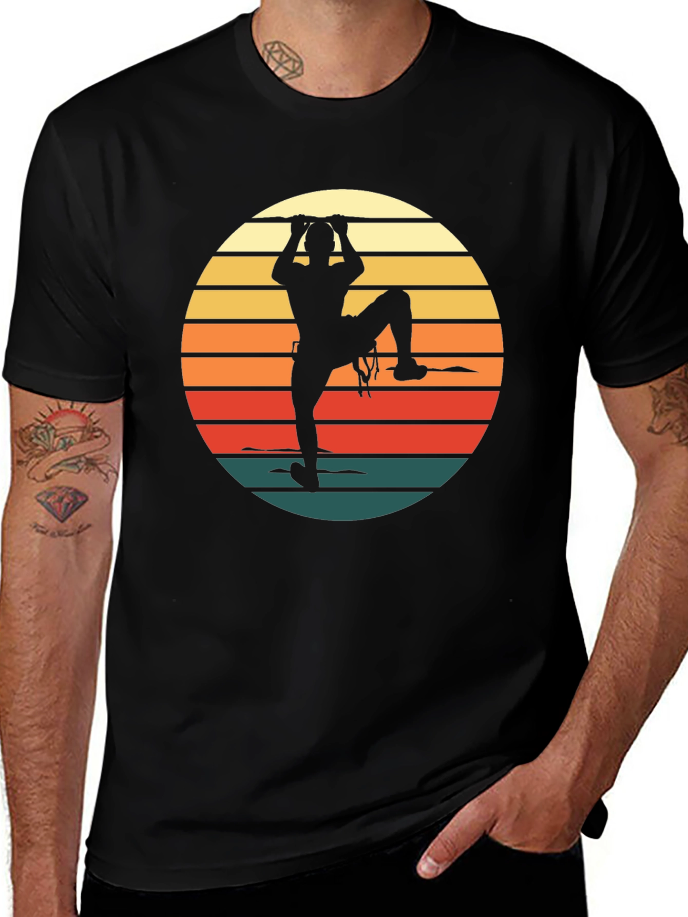 Variant 5 of Vintage Rock Climbing T-Shirt - Retro Climber Design