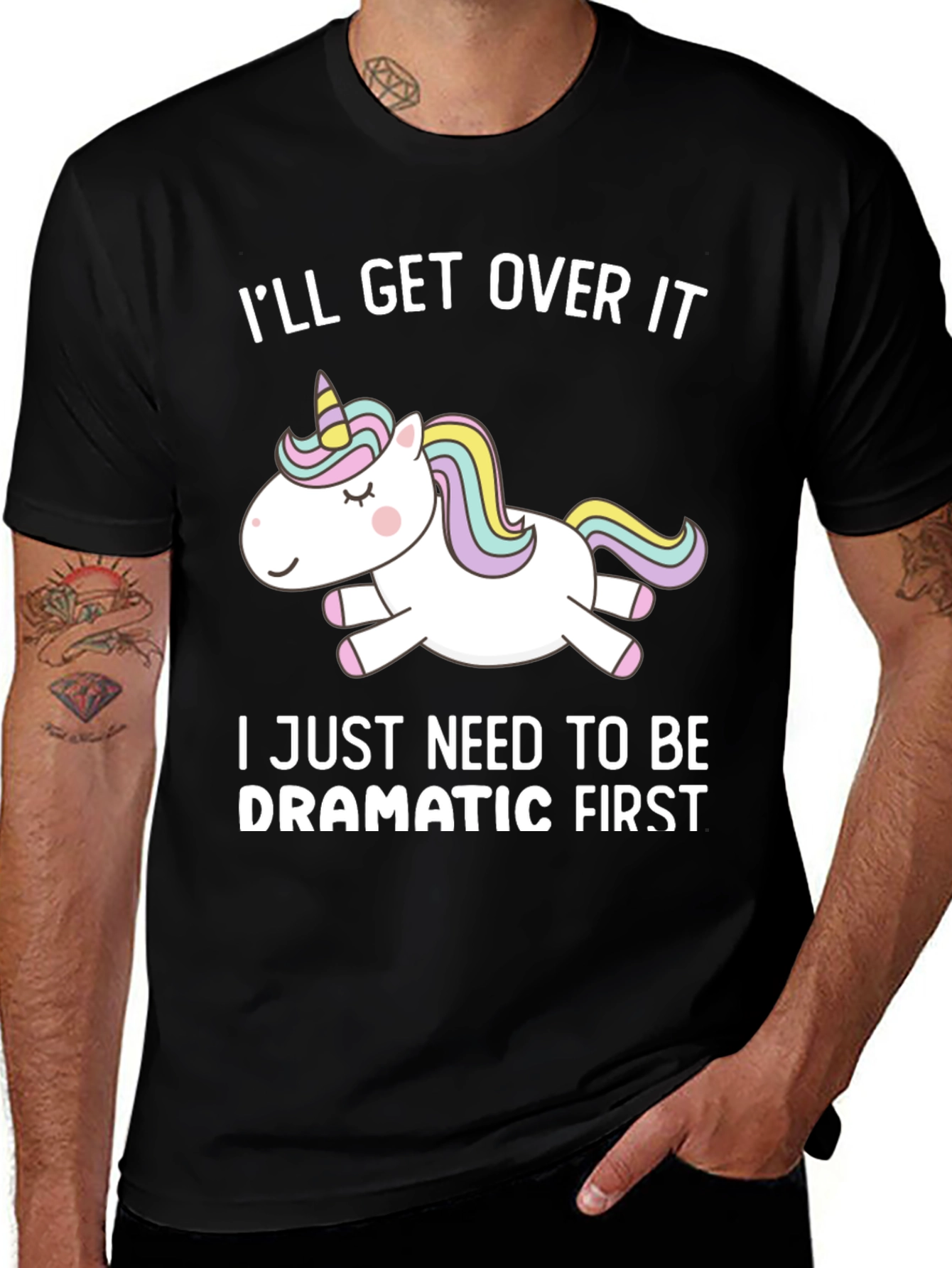 Variant 24 of Dramatic Unicorn T-Shirt - Funny Graphic Tee