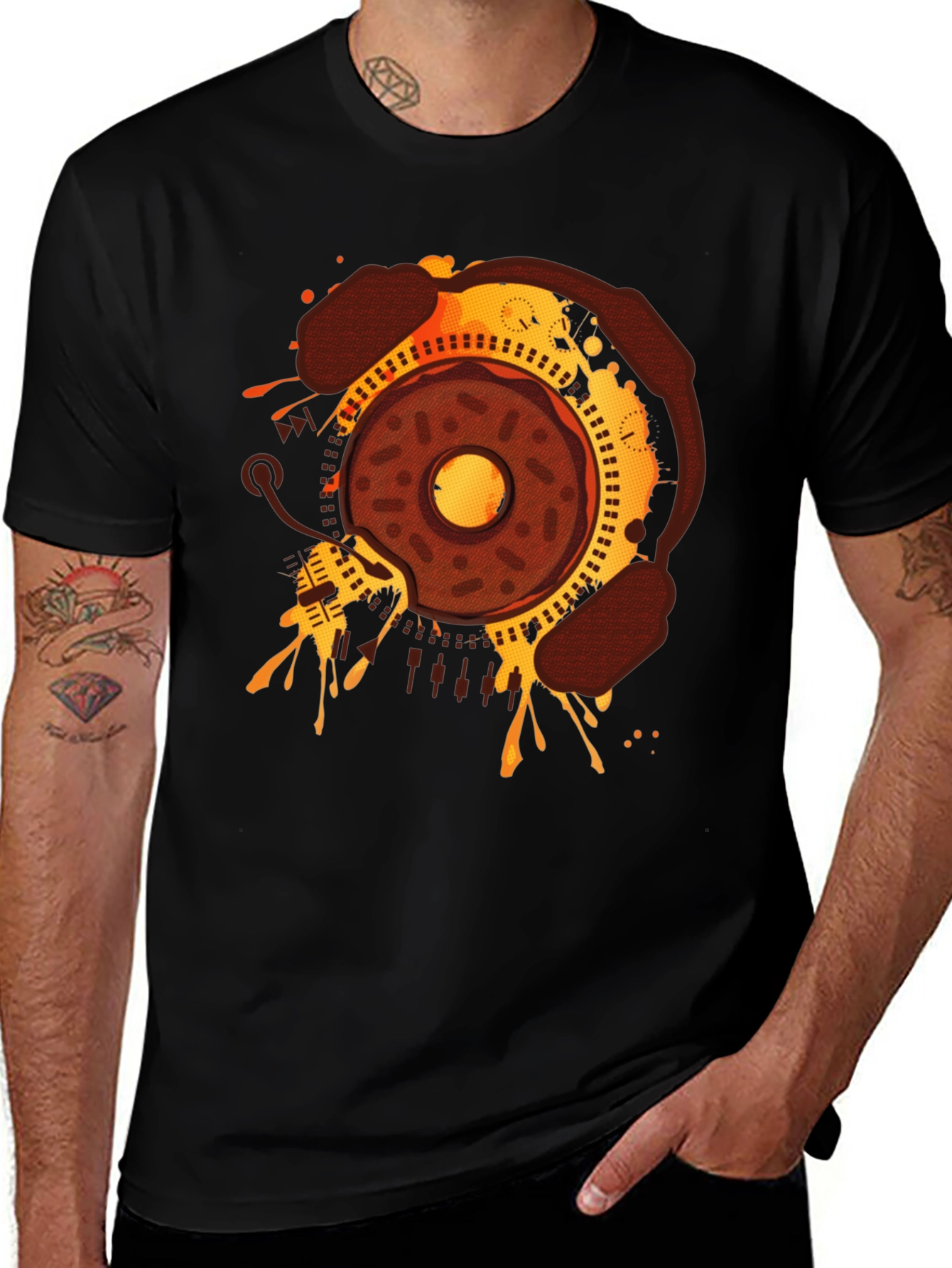 Variant 15 of Donut Glaze Graphic Black T-Shirt