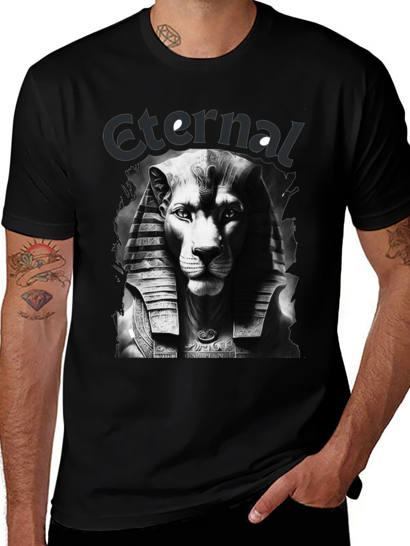 Variant 2 of Eternal Lion Pharaoh Black Graphic Tee