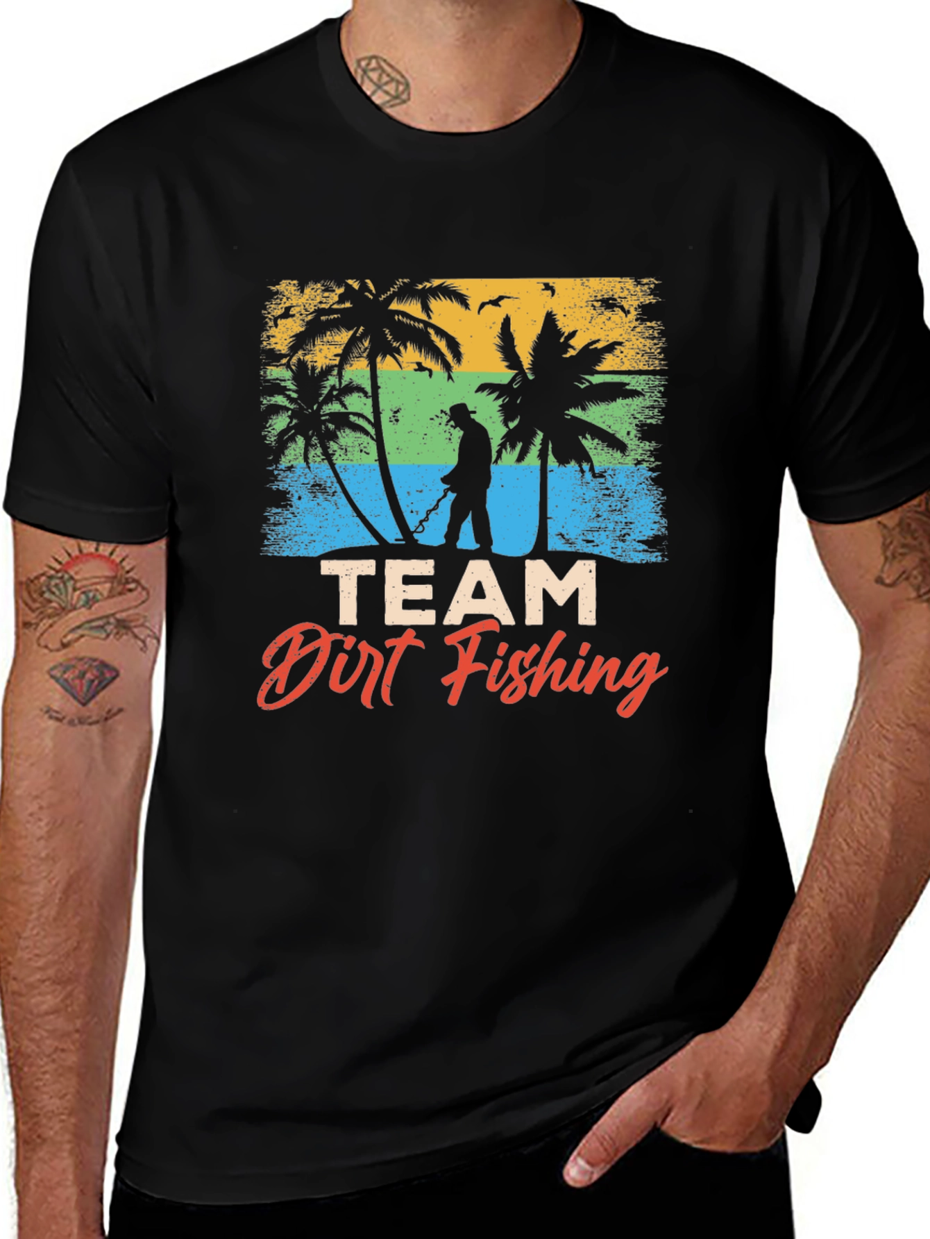 Variant 14 of Team Dirt Fishing T-Shirt - Beach Metal Detecting Tee