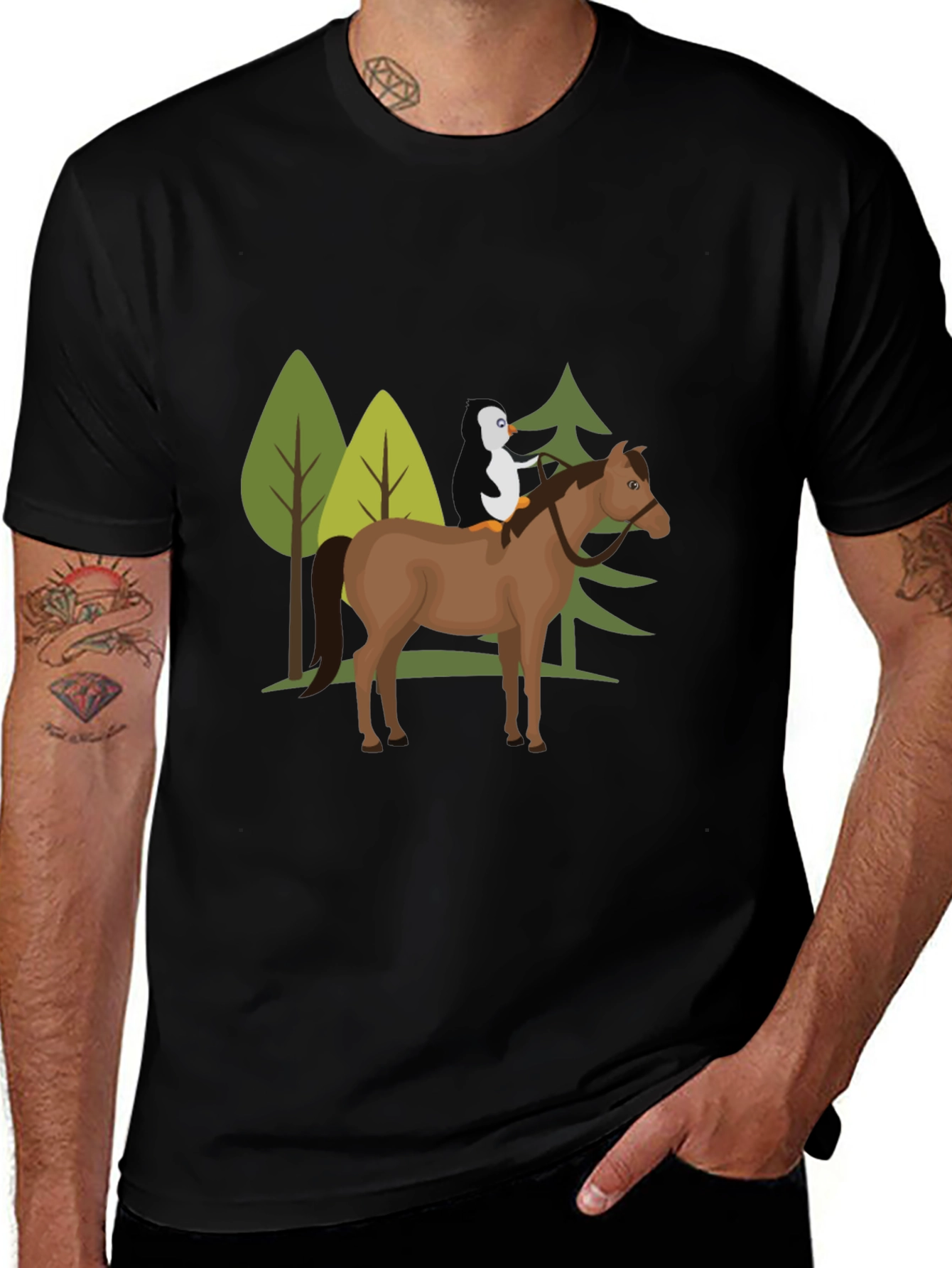 Variant 13 of Horse and Penguin Graphic Tee