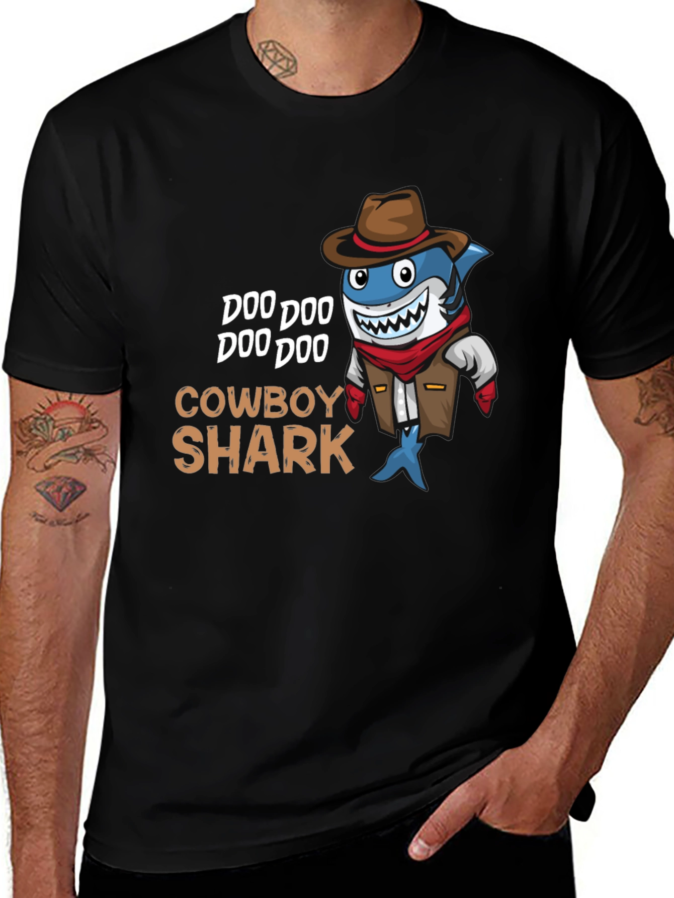 Variant 20 of Cowboy Shark Doo Doo Funny T-Shirt