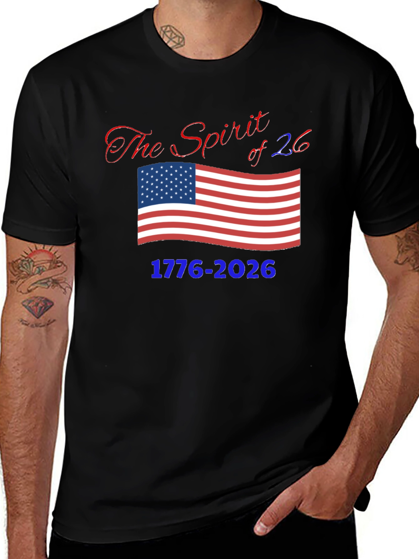 Patriotic 'Spirit of '76' T-Shirt - 1776-2026
