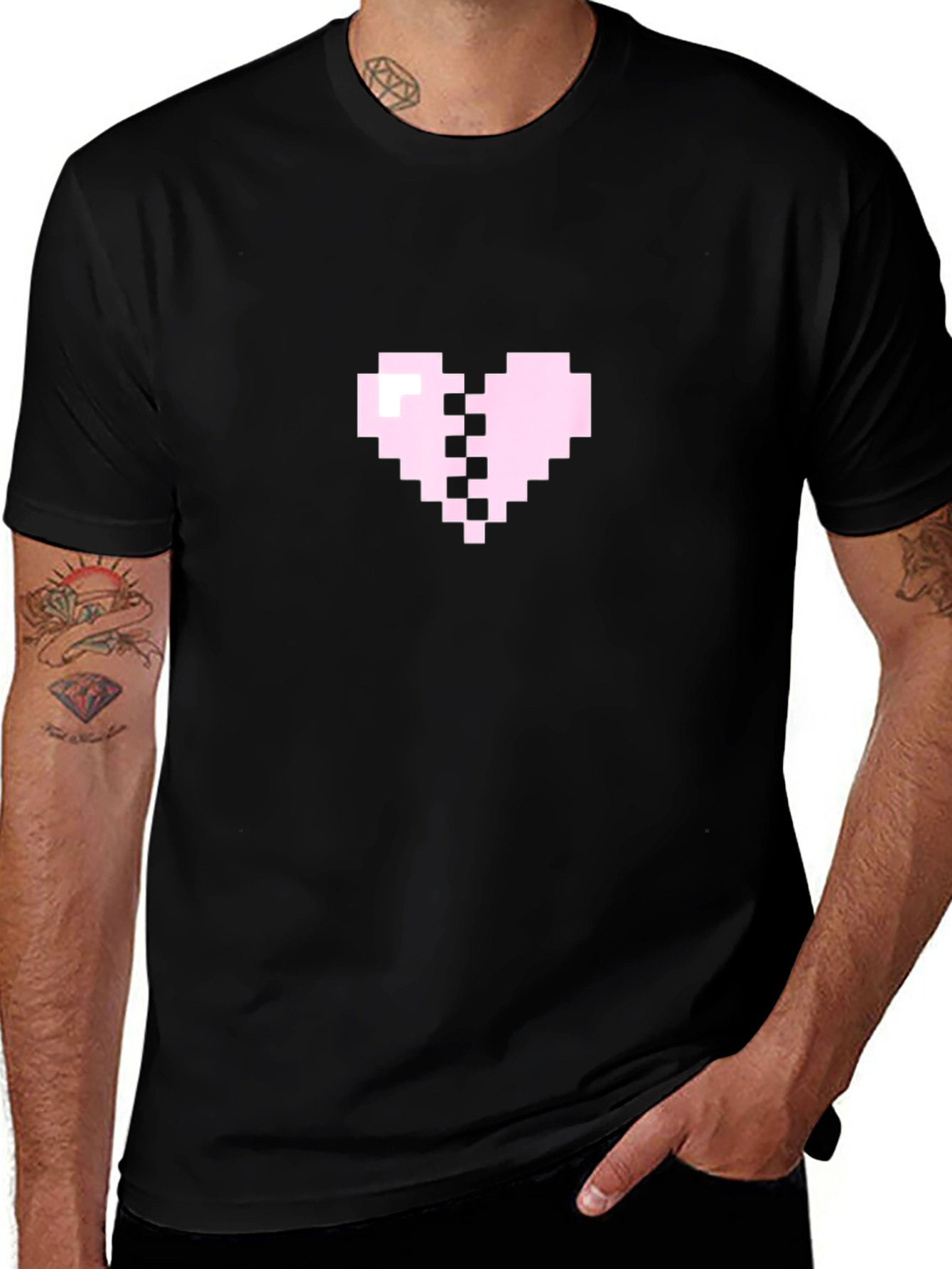 Variant 10 of Pixel Heart Black Tee