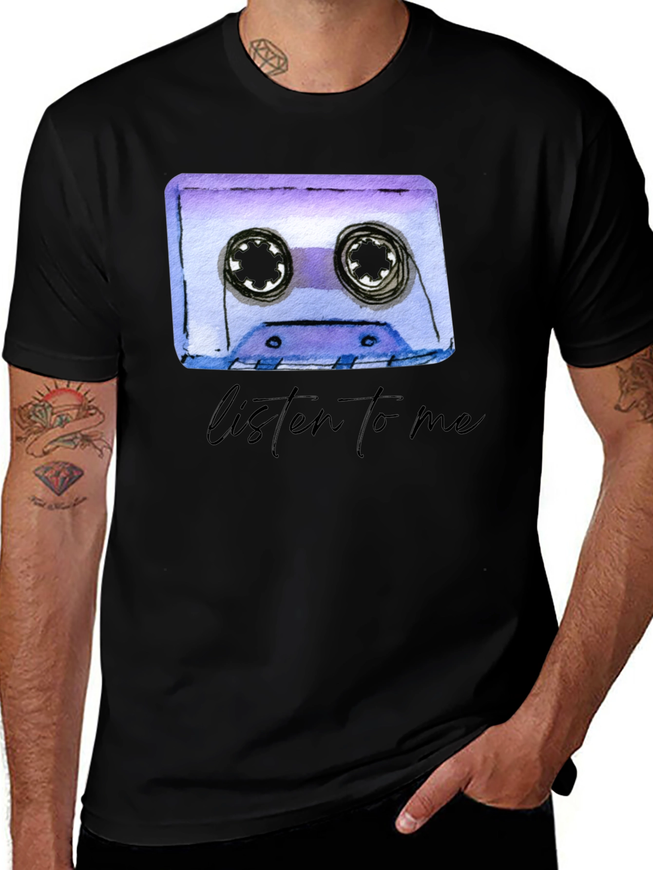 Variant 9 of Listen to Me Cassette Tape Graphic T-Shirt