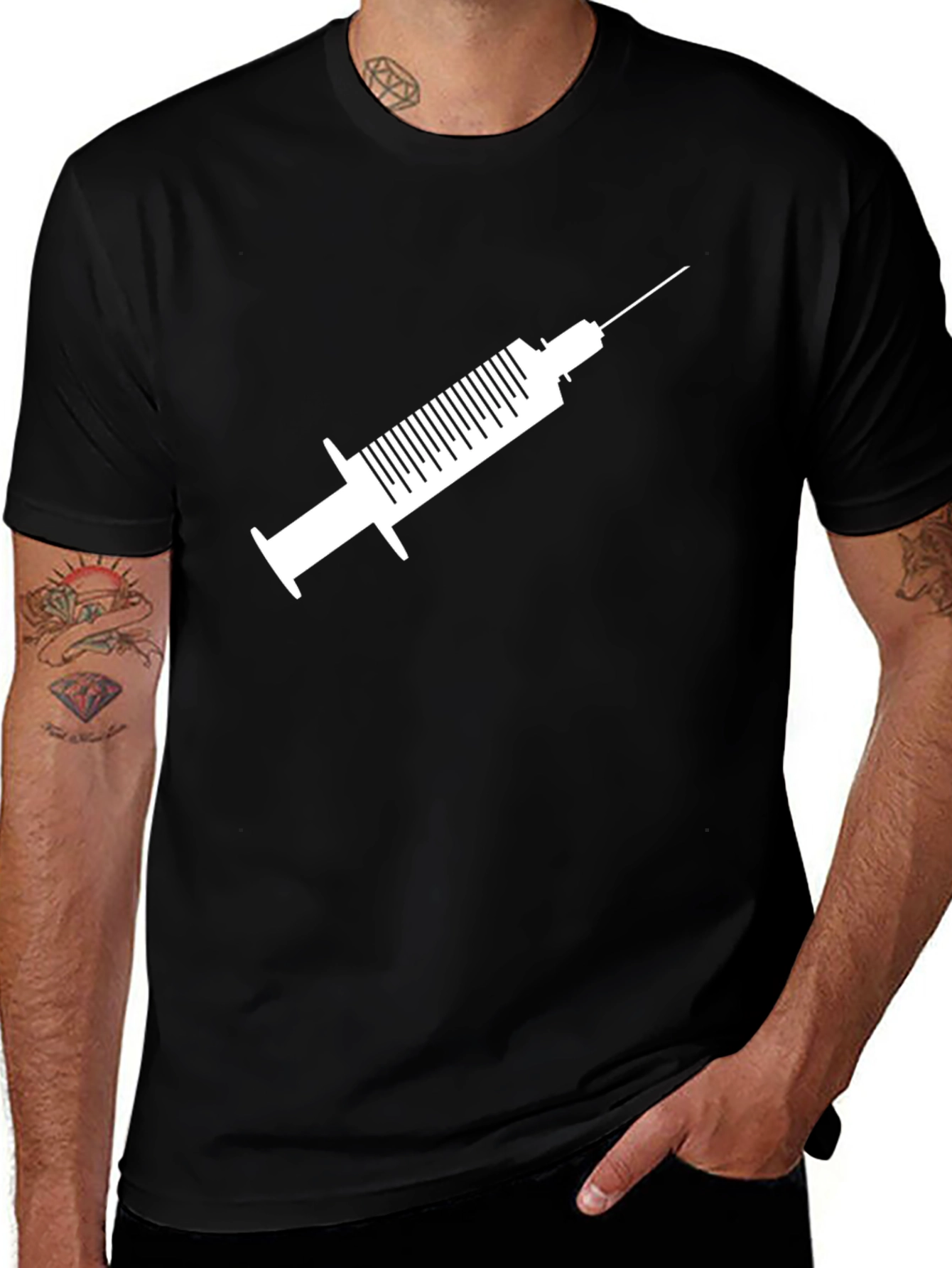 Variant 16 of Vaccination T-Shirt - Stylish Syringe Graphic Tee