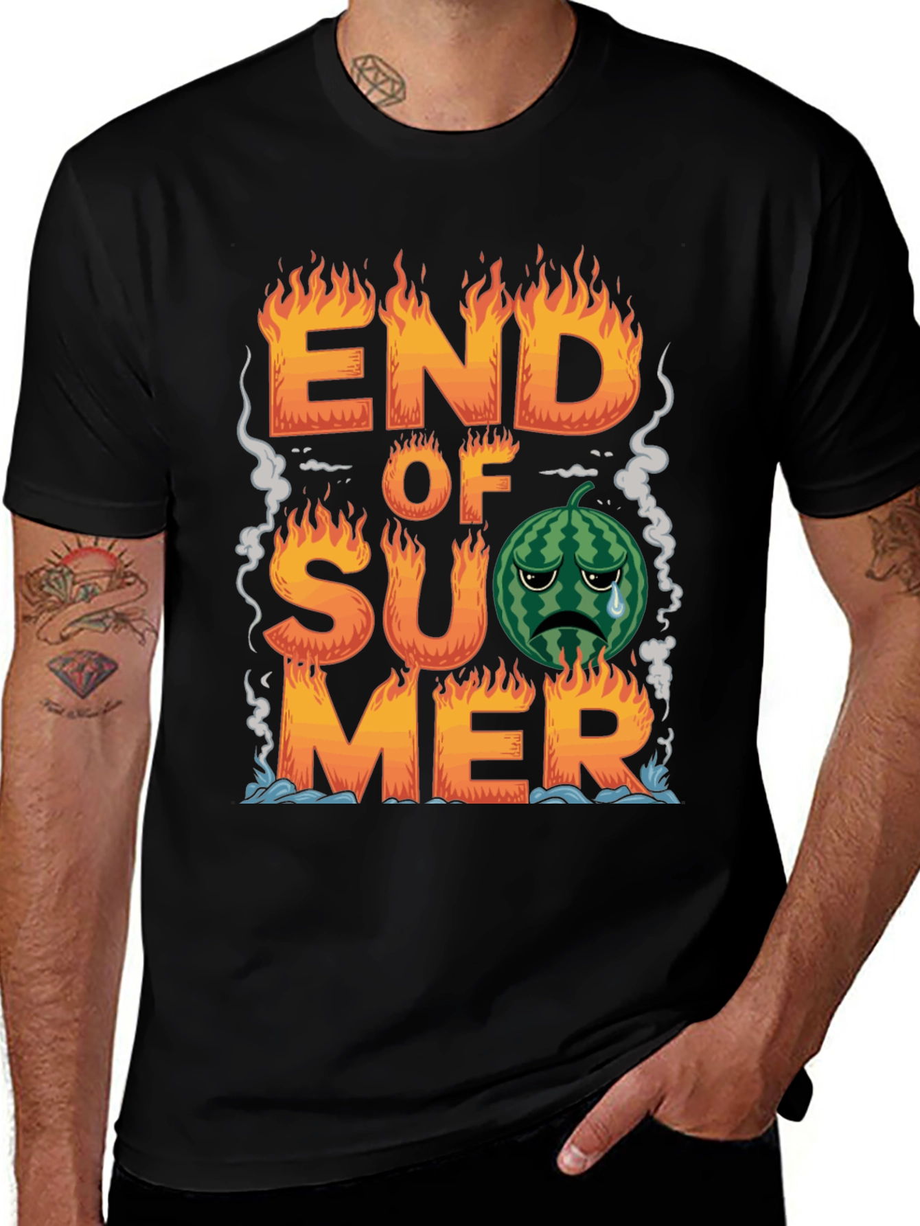 Variant 3 of End of Summer T-Shirt - Sad Watermelon