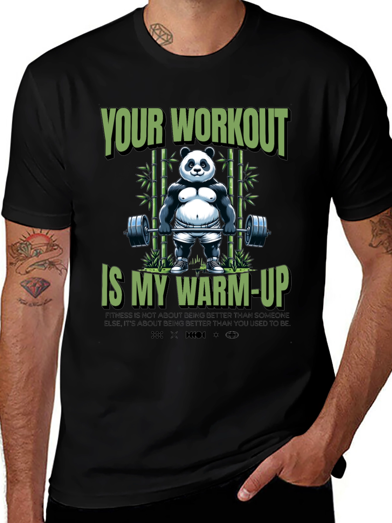Variant 24 of Funny Panda Workout T-Shirt - Gym Motivation