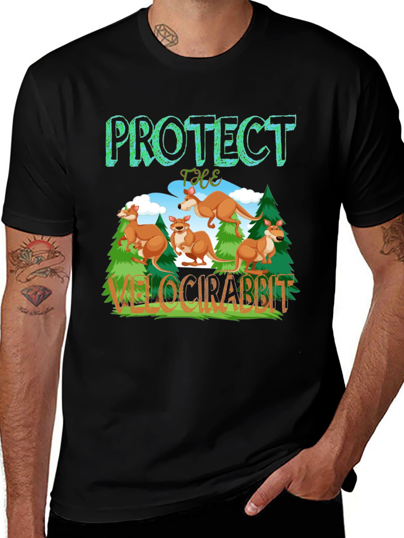 Variant 15 of Protect the Velocirabbit Graphic T-Shirt