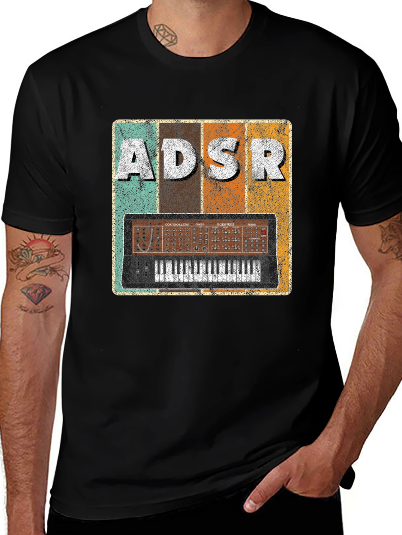 Retro ADSR Synth T-Shirt - Vintage Music Producer Tee