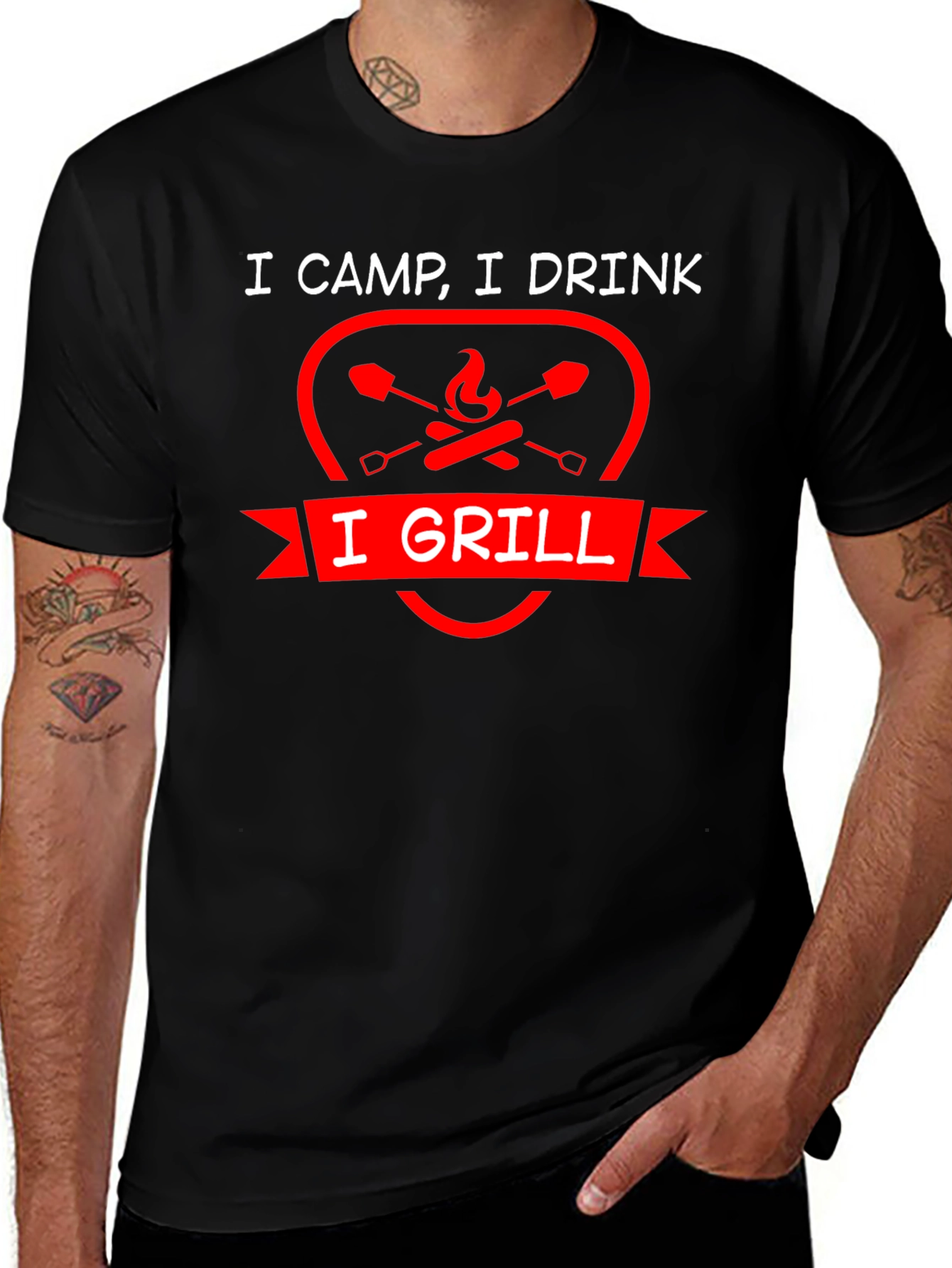 Variant 12 of I Camp, I Drink, I Grill Graphic T-Shirt