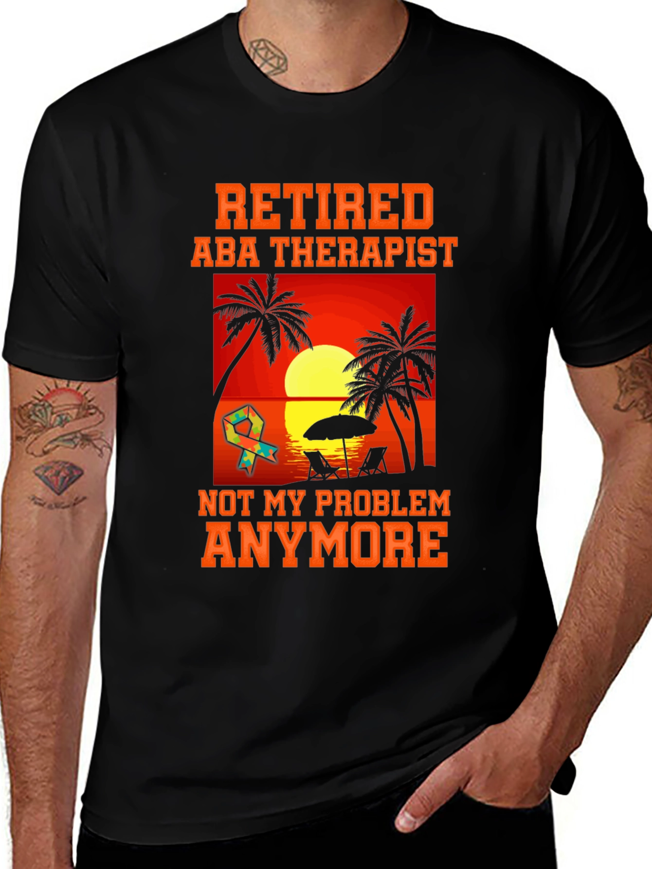 Variant 10 of Retired ABA Therapist T-Shirt - Beach Design