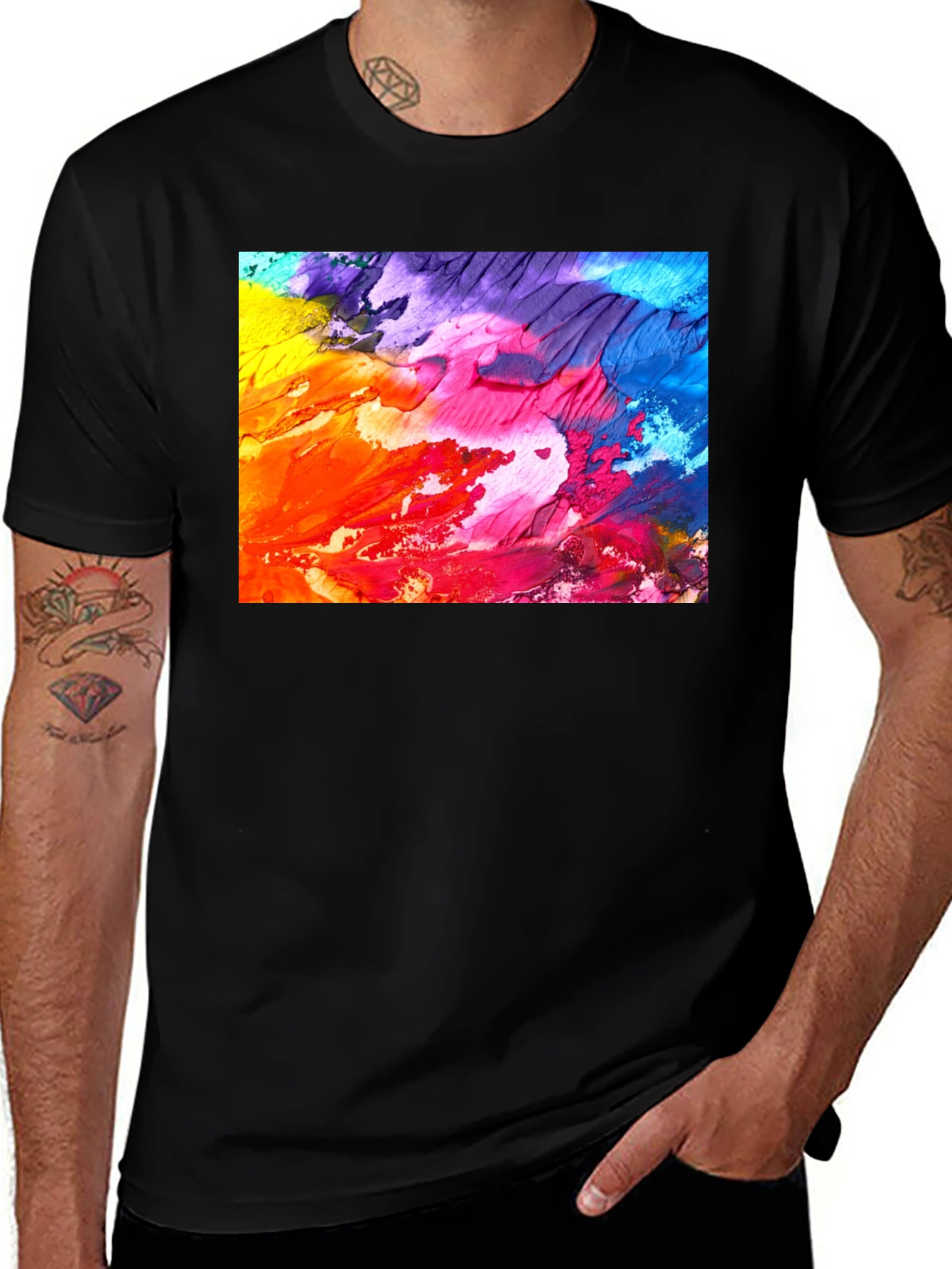 Variant 28 of Abstract Art Graphic Tee - Bold Colors, Unique Design