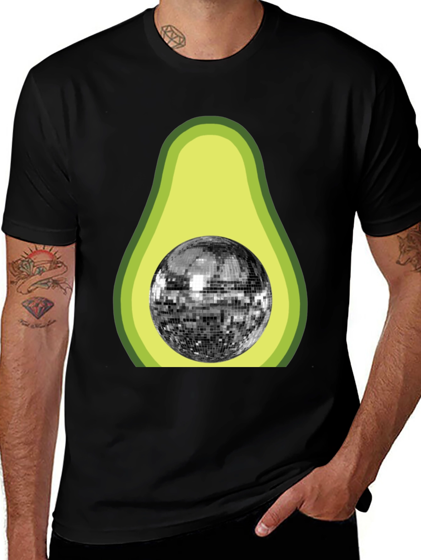 Variant 10 of Avocado Disco Ball Graphic T-Shirt
