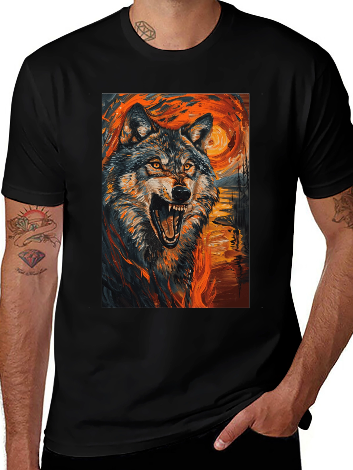 Variant 26 of Wolf Art T-Shirt - Vibrant Graphic Tee