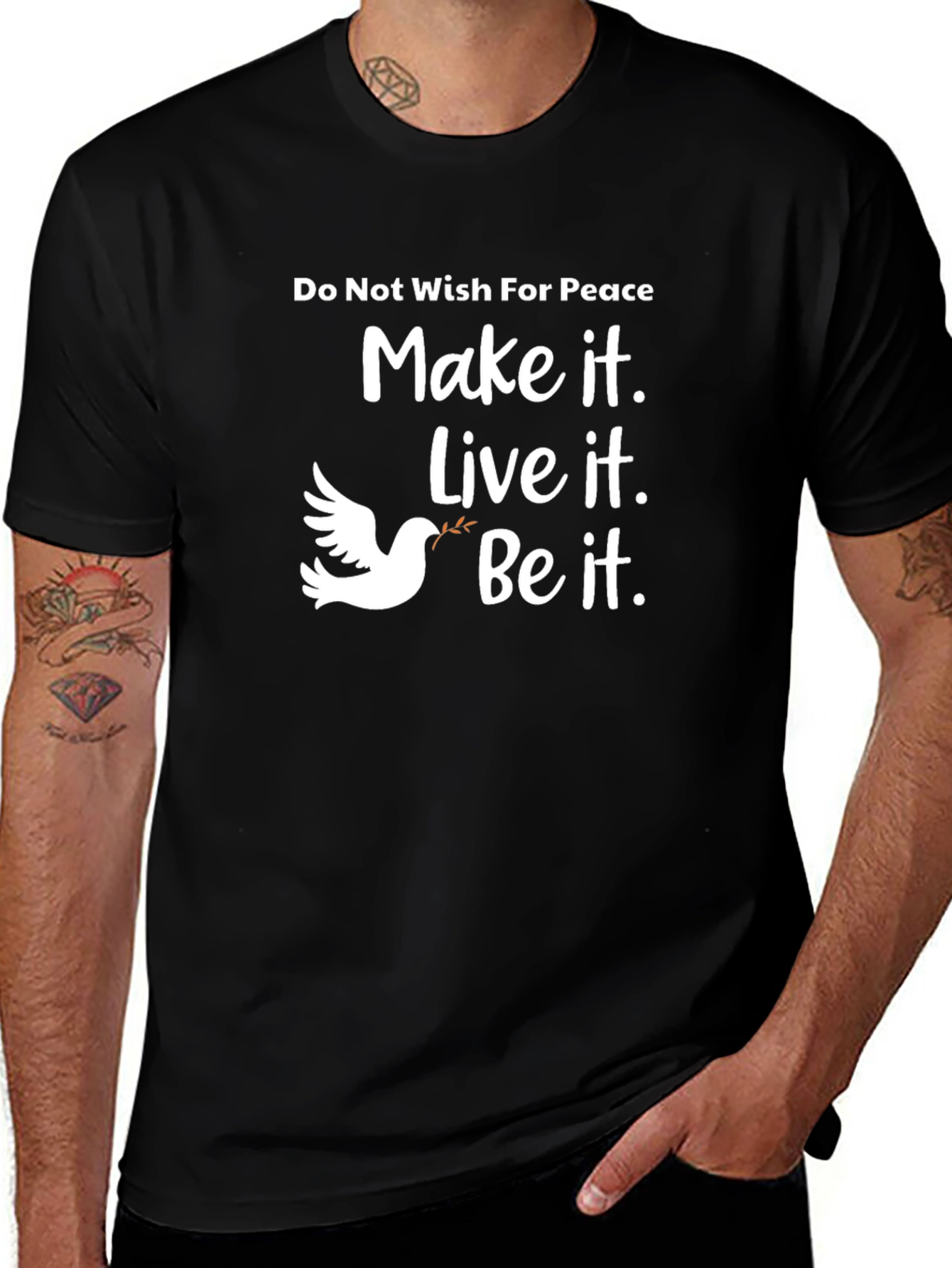 Variant 7 of Peace Dove Graphic Tee - Make it Live it Be it