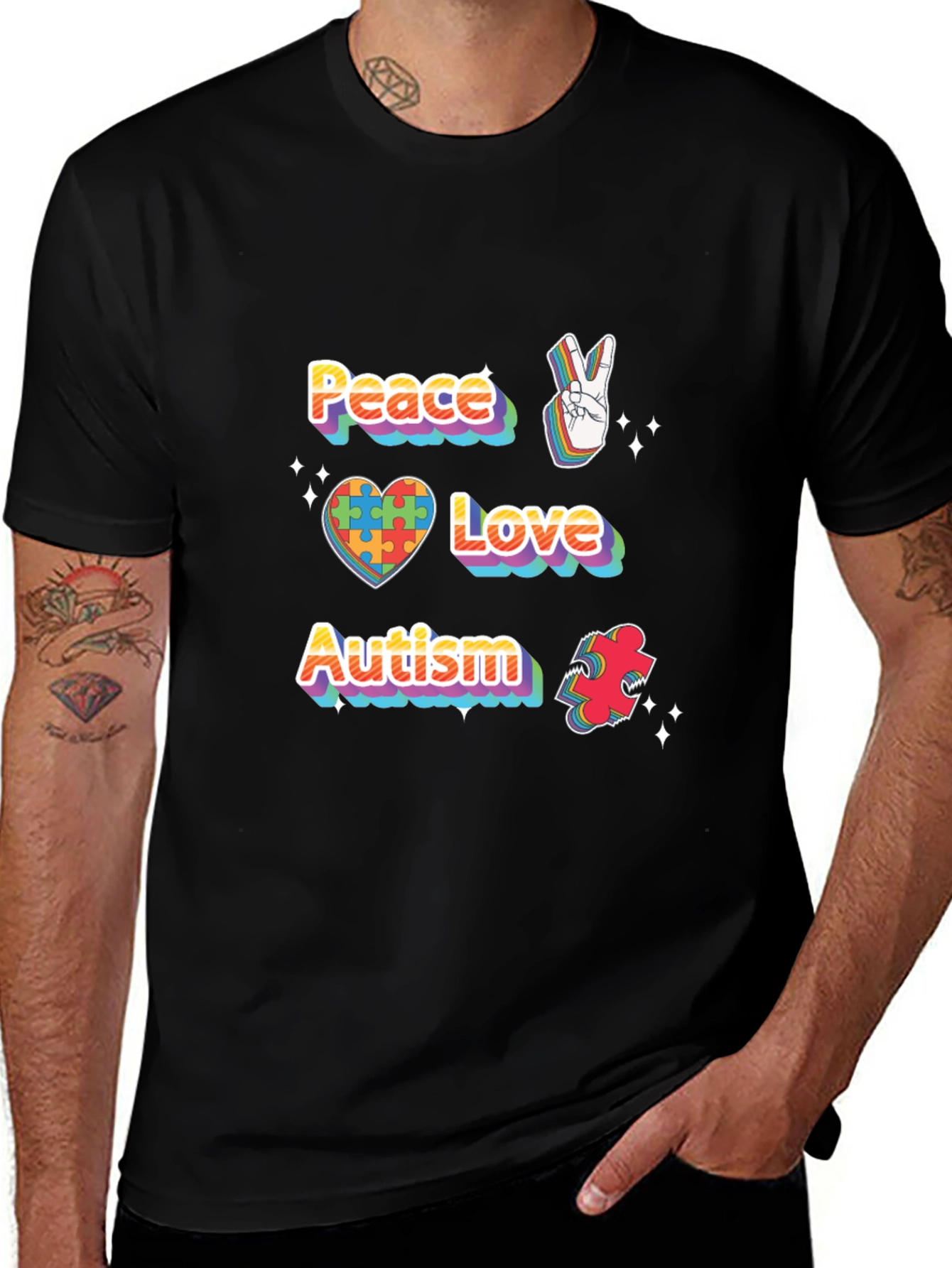 Peace Love Autism Awareness T-Shirt