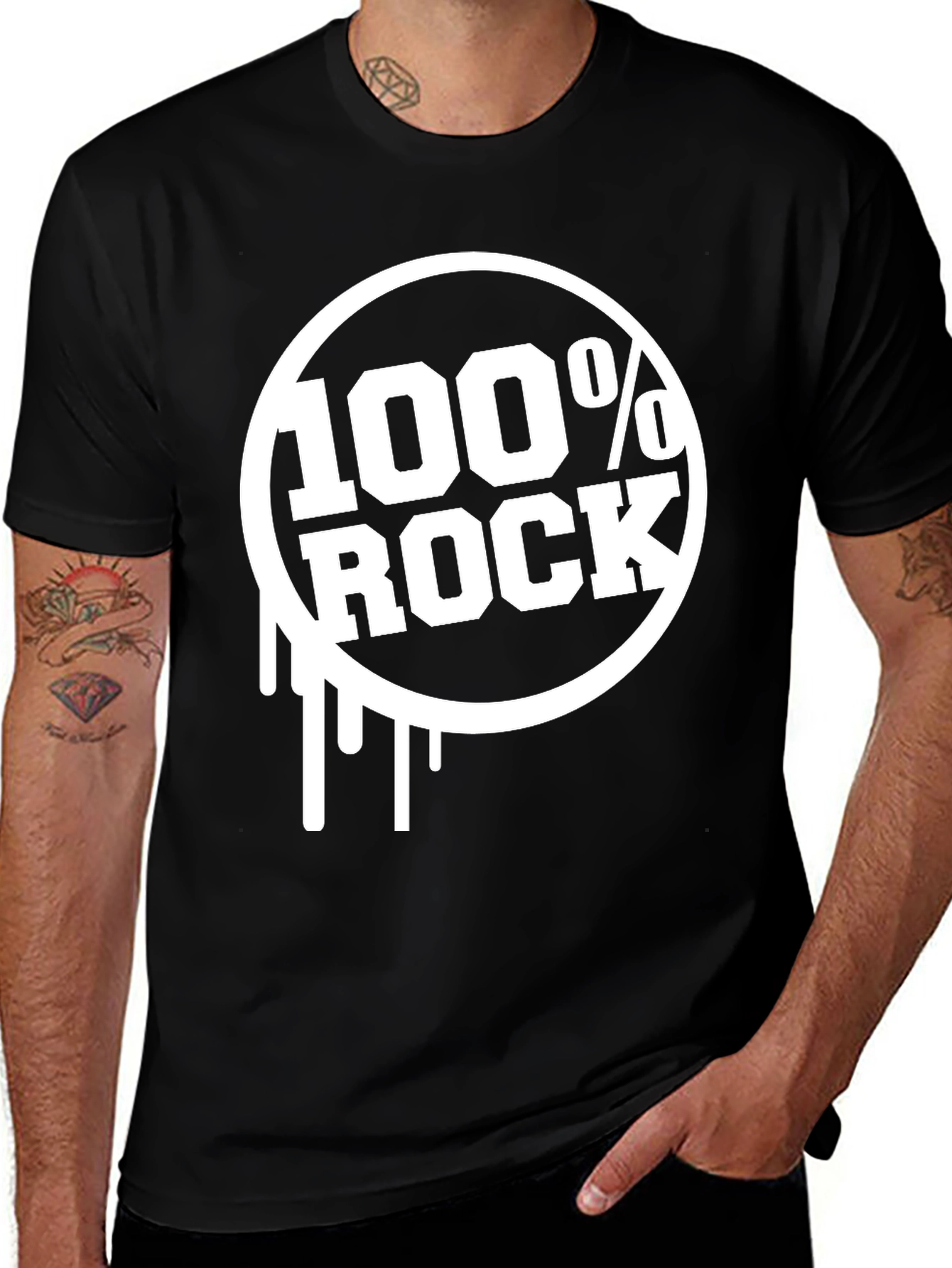 Variant 11 of 100% Rock Graphic T-Shirt - Black