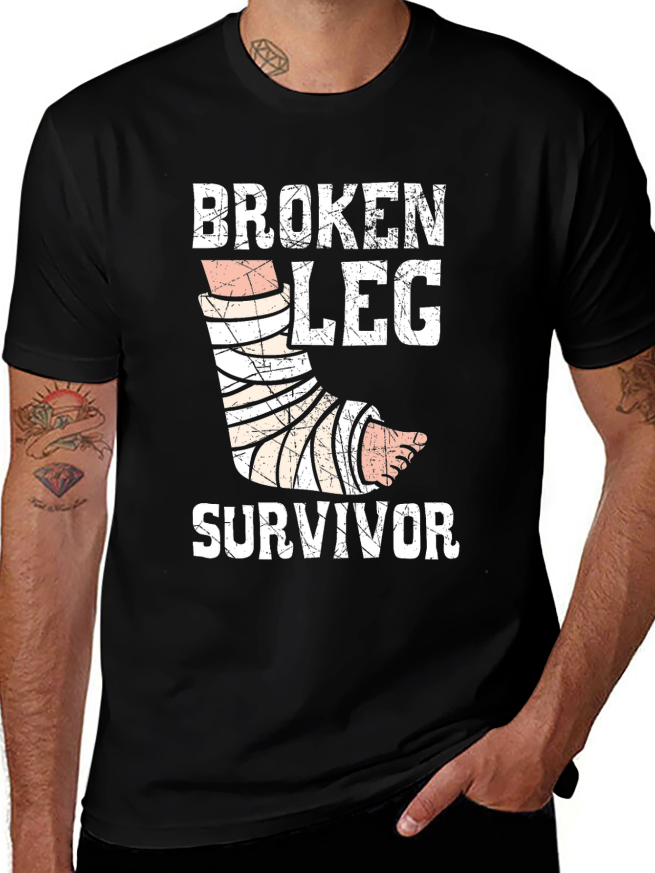 Variant 30 of Broken Leg Survivor T-Shirt - Recovery Tee