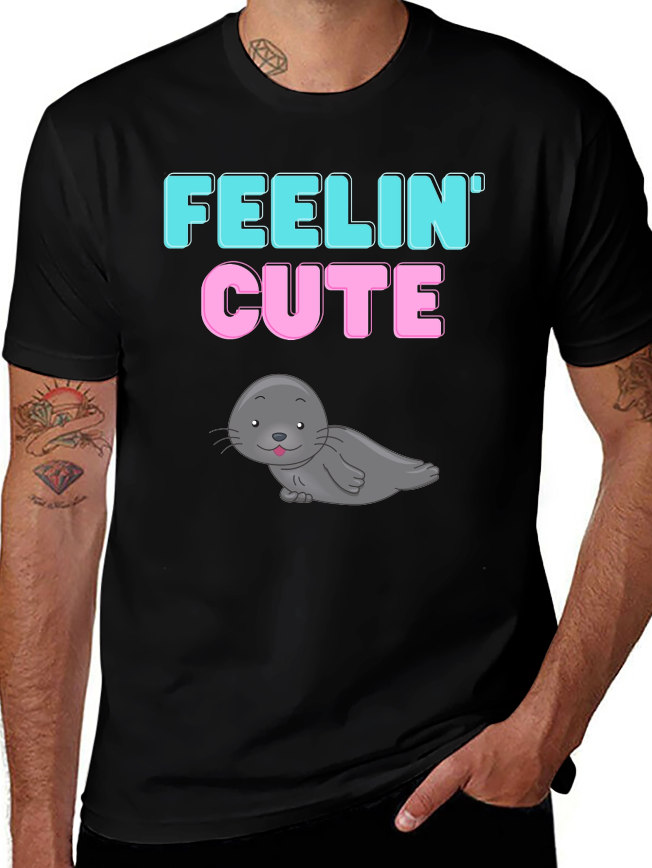 Variant 17 of Feelin' Cute Seal Graphic T-Shirt