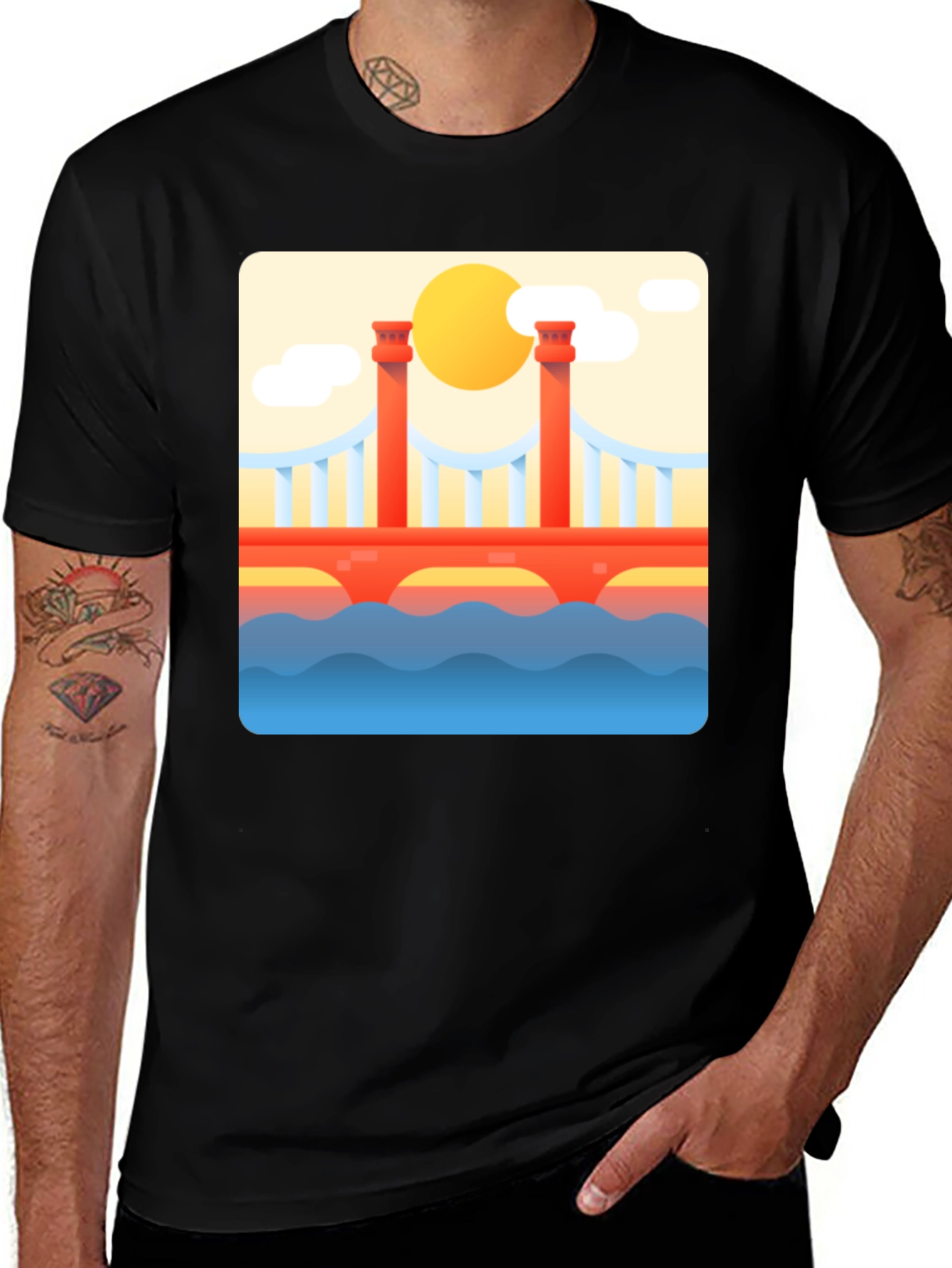 Variant 9 of Bridge Graphic Tee - Artistic Comfort