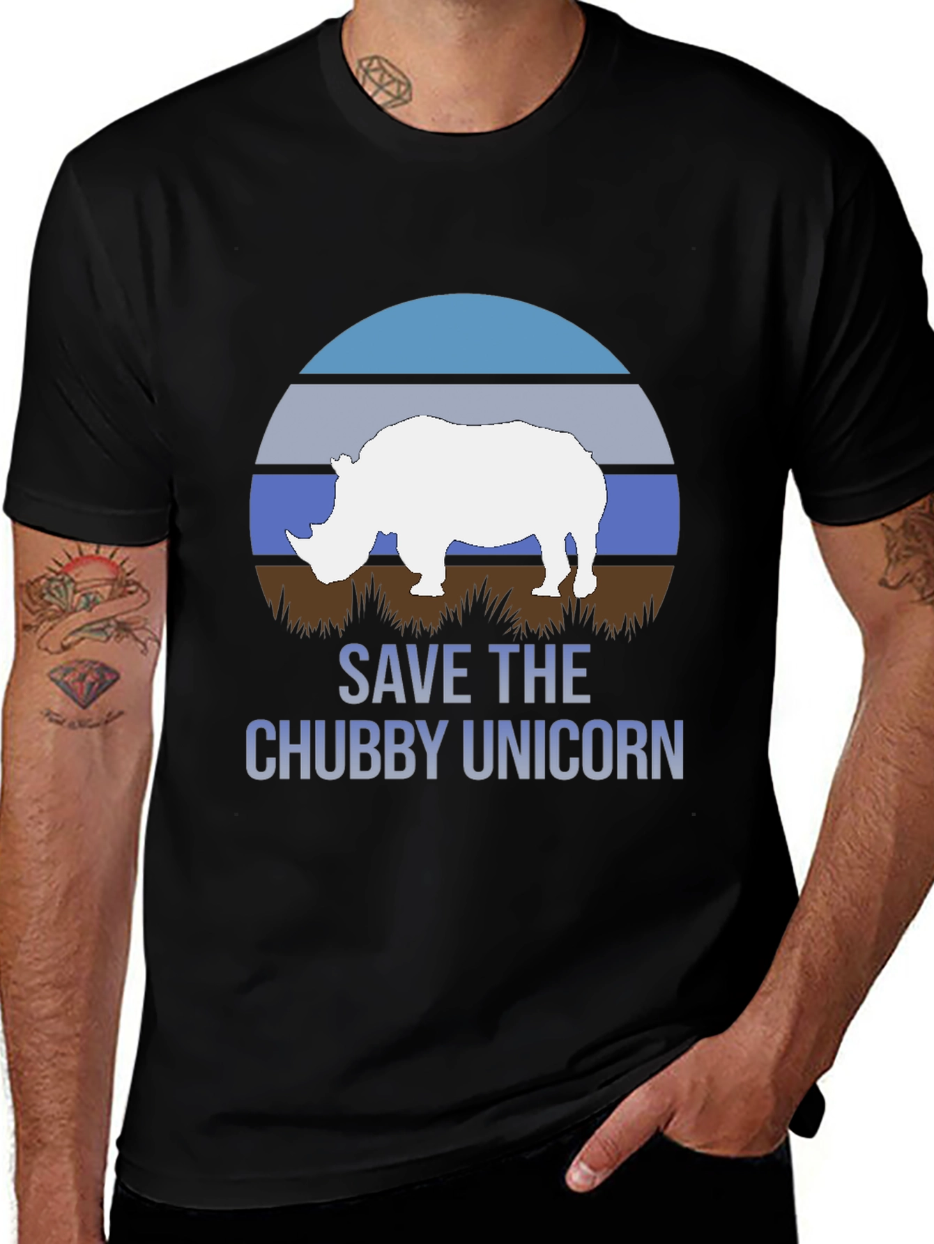 Variant 23 of Save the Chubby Unicorn T-Shirt, Rhino Tee