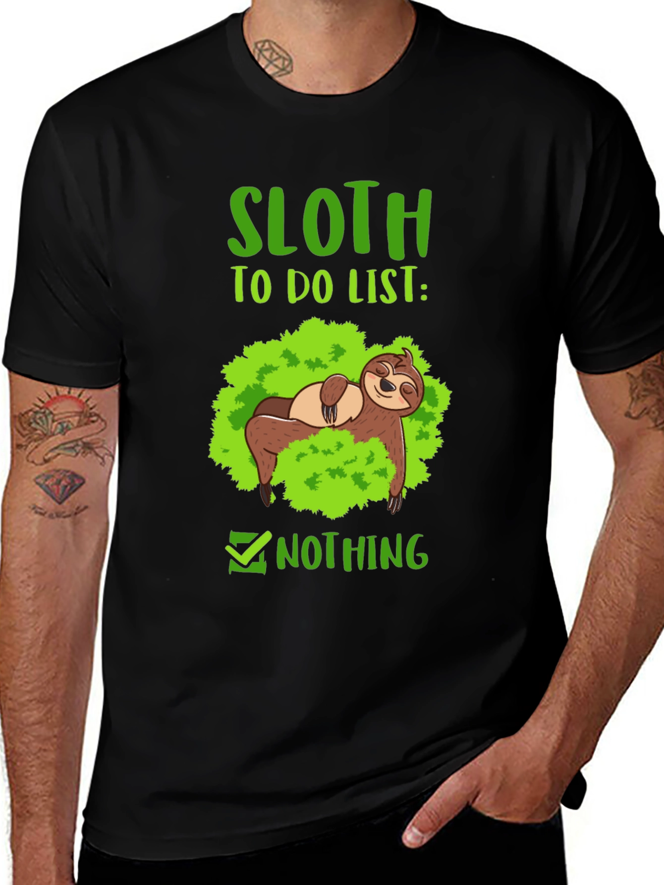 Variant 19 of Sloth To Do List Nothing T-Shirt