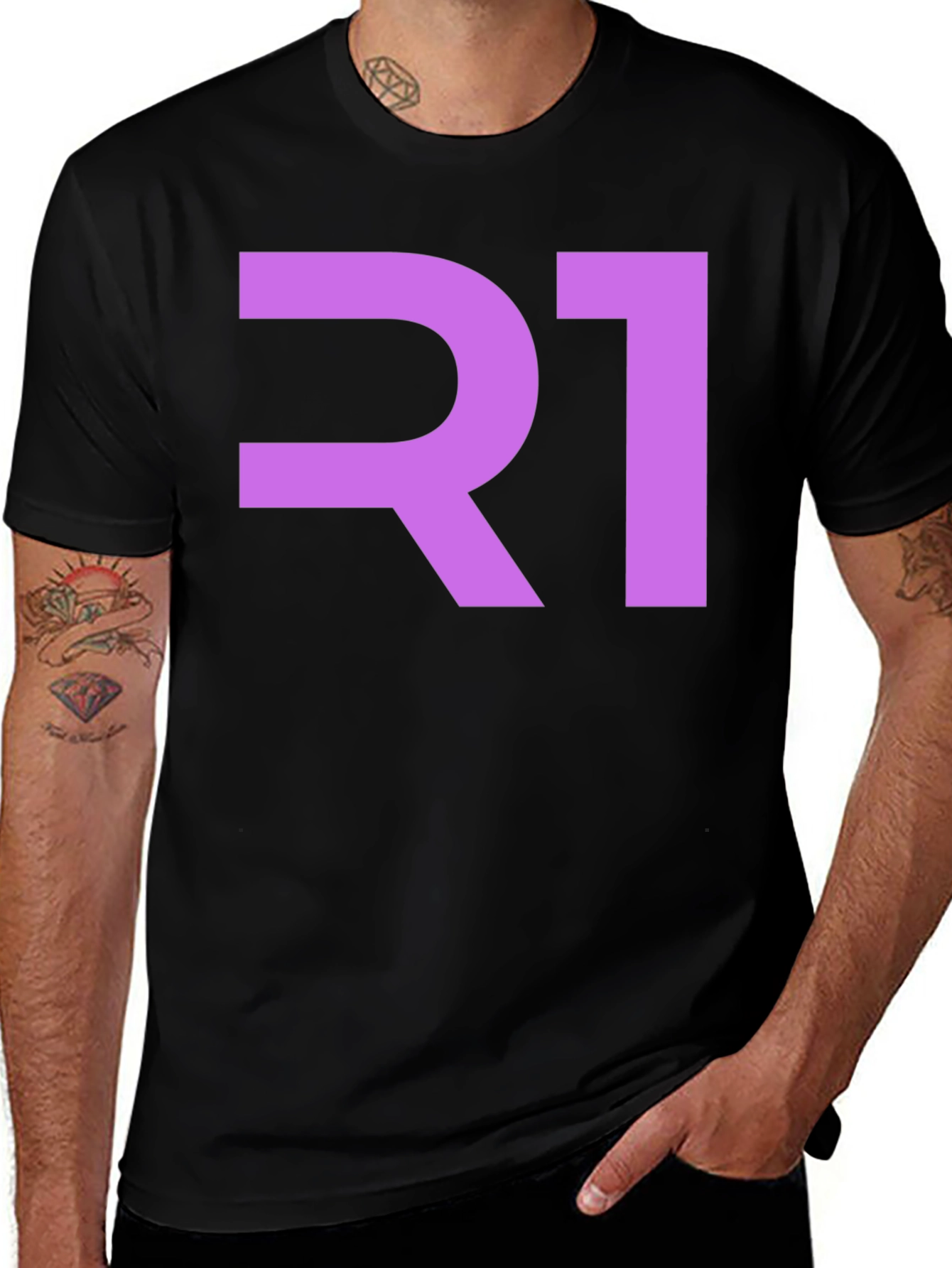 Variant 29 of Black R1 Graphic Tee - Stylish Casual Wear