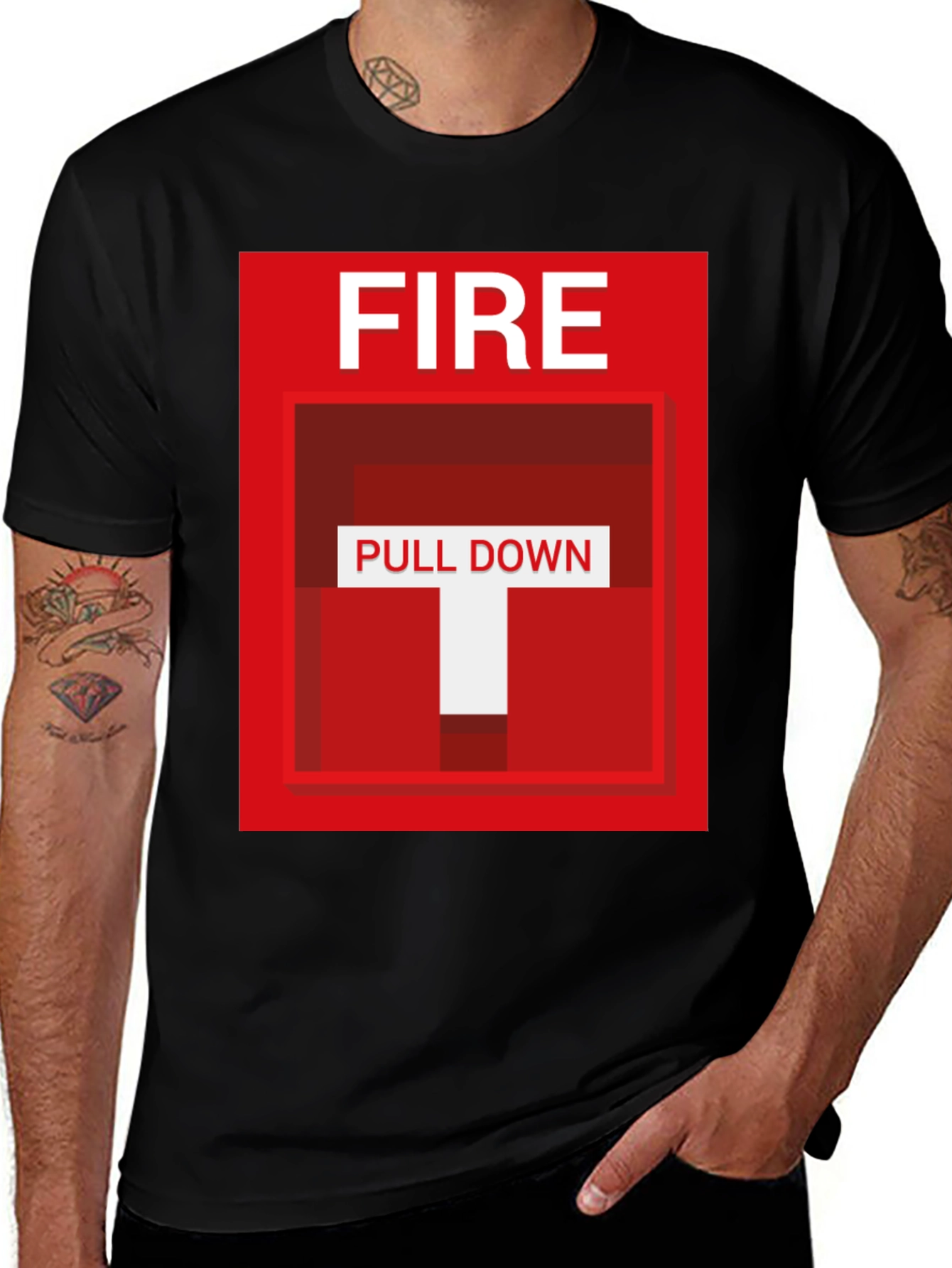 Variant 14 of Fire Pull Down Graphic T-Shirt
