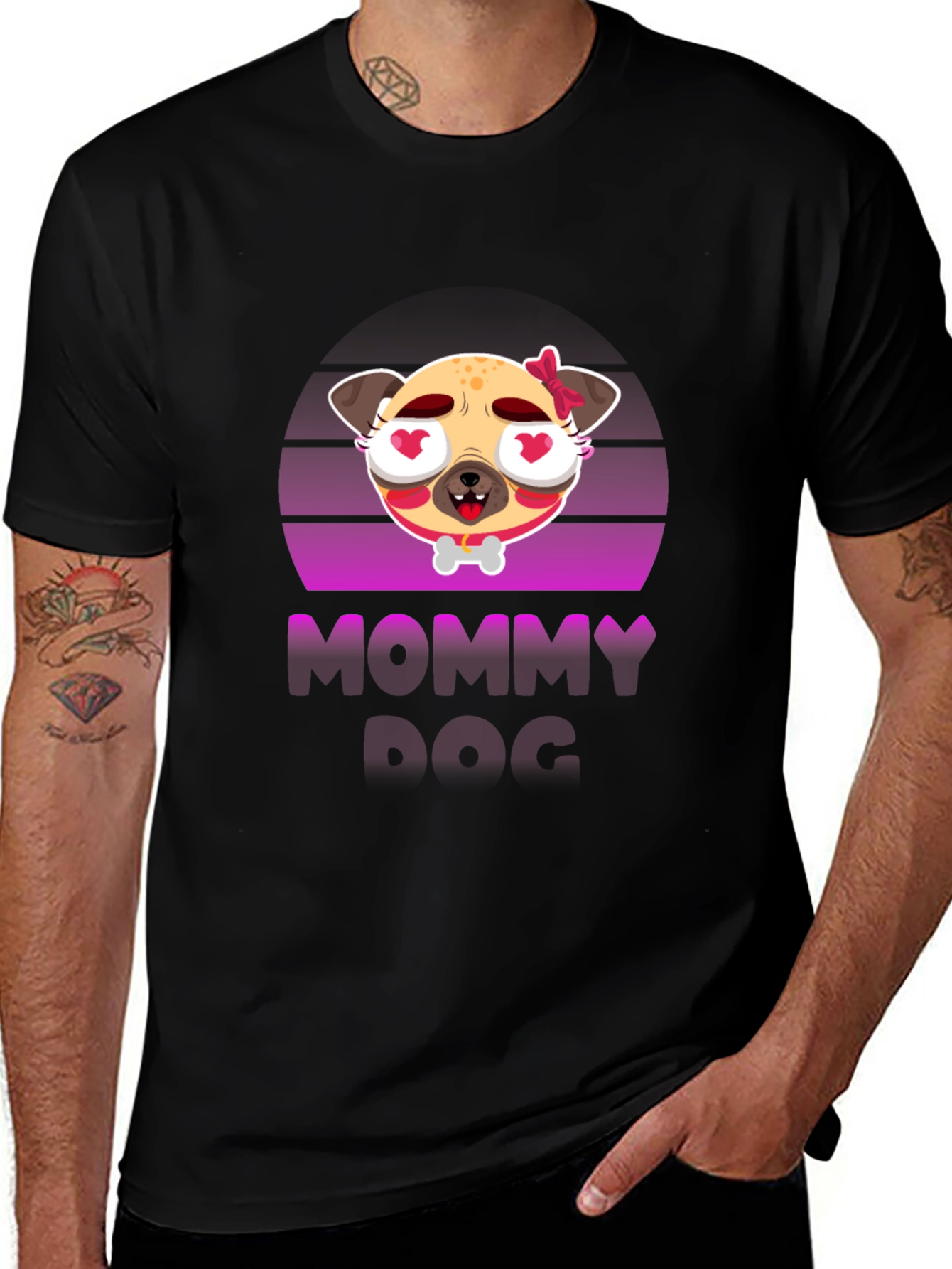 Variant 5 of Mommy Dog T-Shirt - Cute Cartoon Design