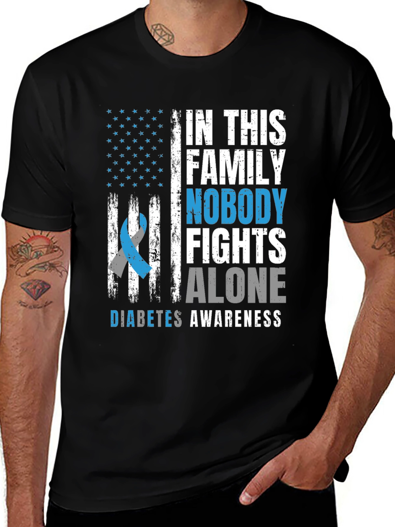 Variant 10 of Diabetes Awareness Family T-Shirt