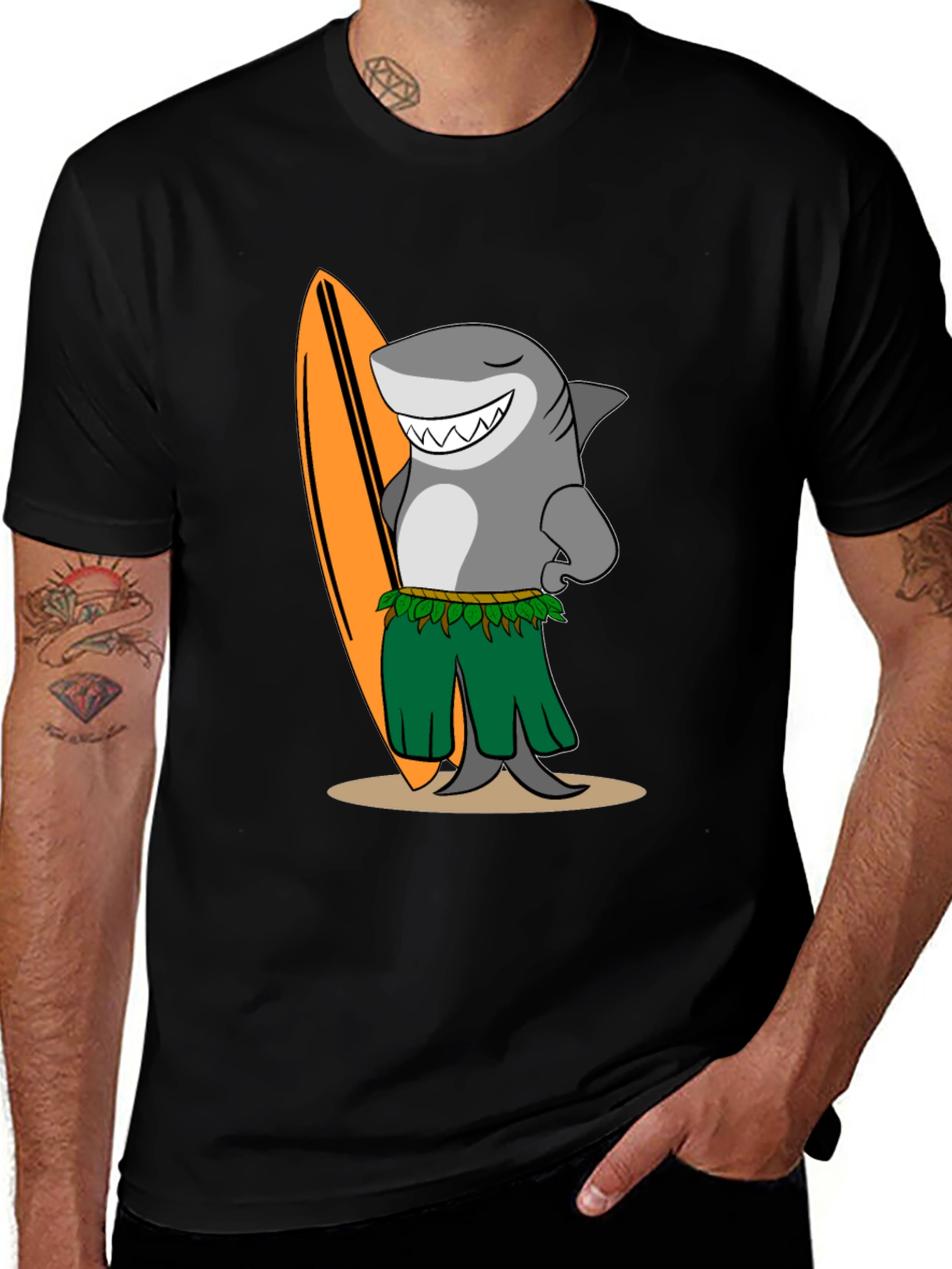 Variant 8 of Surfer Shark T-Shirt - Tropical Style