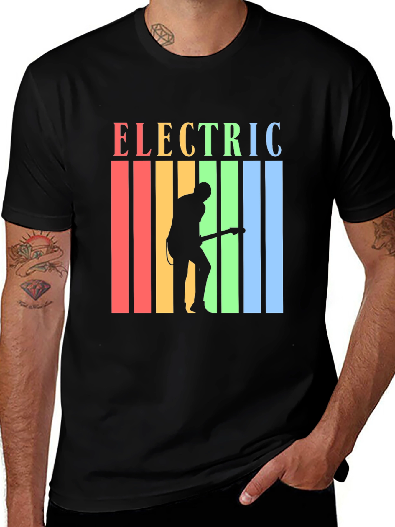Variant 28 of Electric Guitar Player Graphic Tee - Rock Concert Shirt