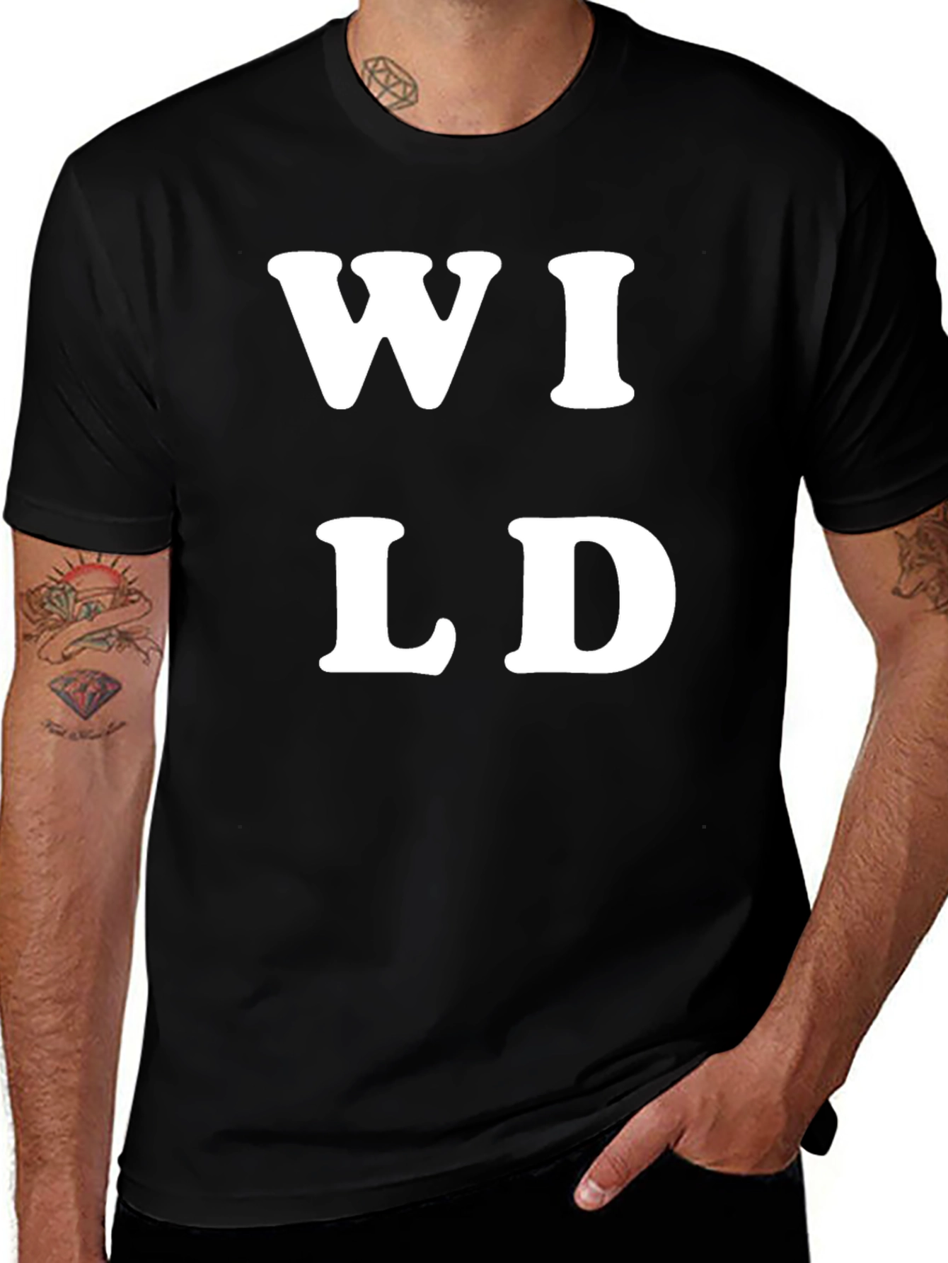 Variant 4 of Wild Graphic Black Crew Neck T-Shirt