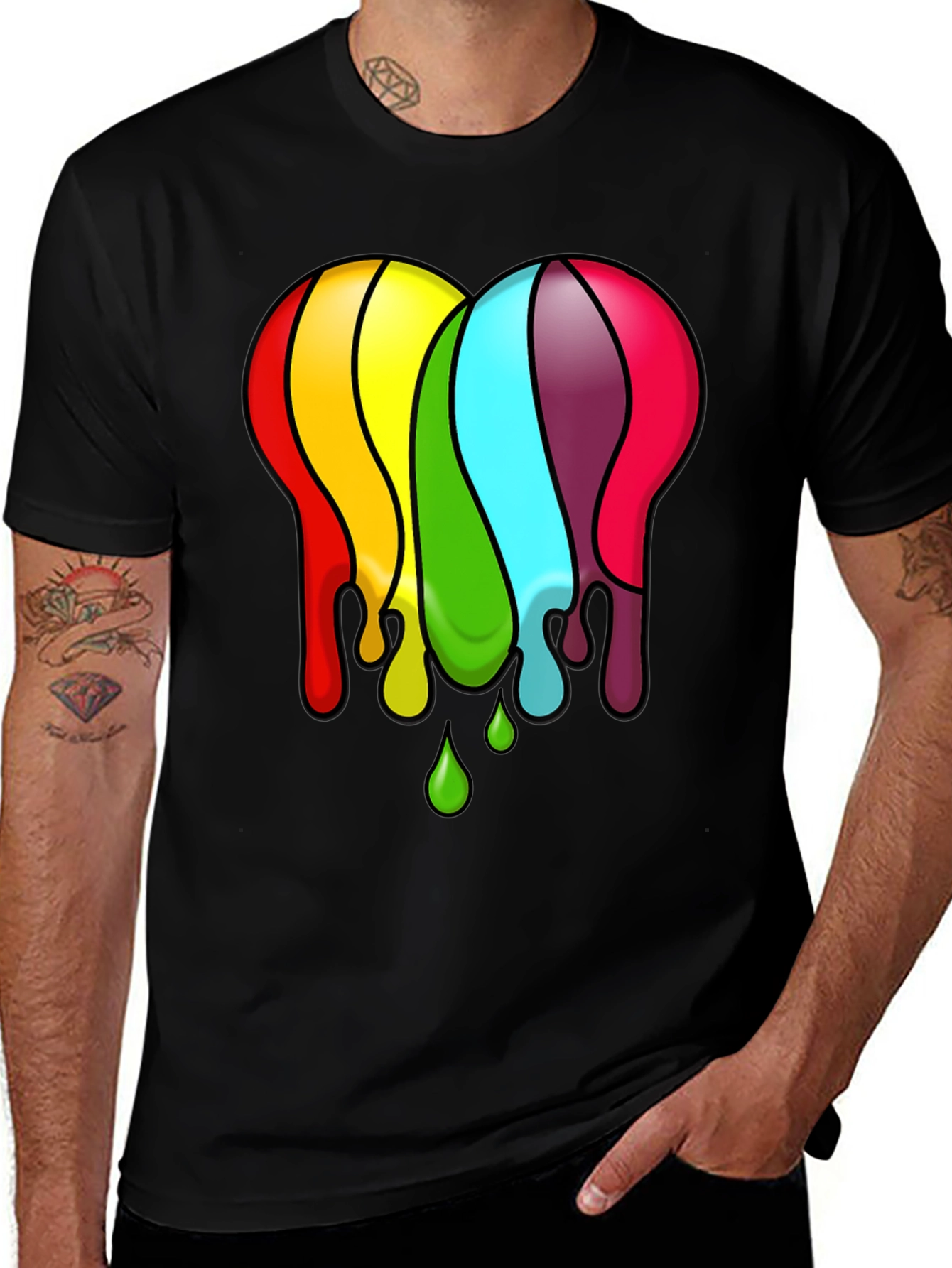 Variant 17 of Rainbow Paint Drip T-Shirt