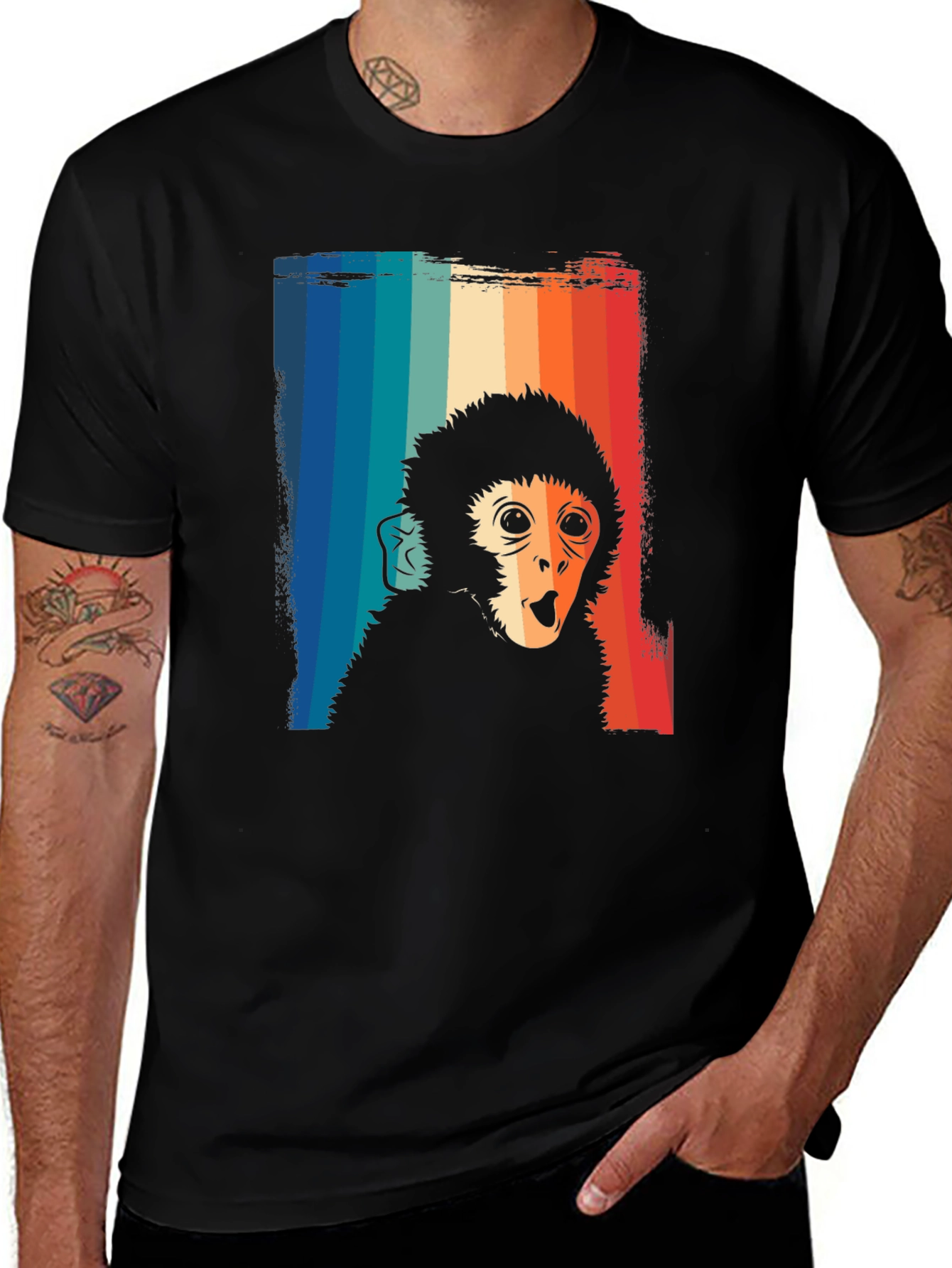 Variant 16 of Retro Monkey Graphic T-Shirt - Vintage Style Men's Tee