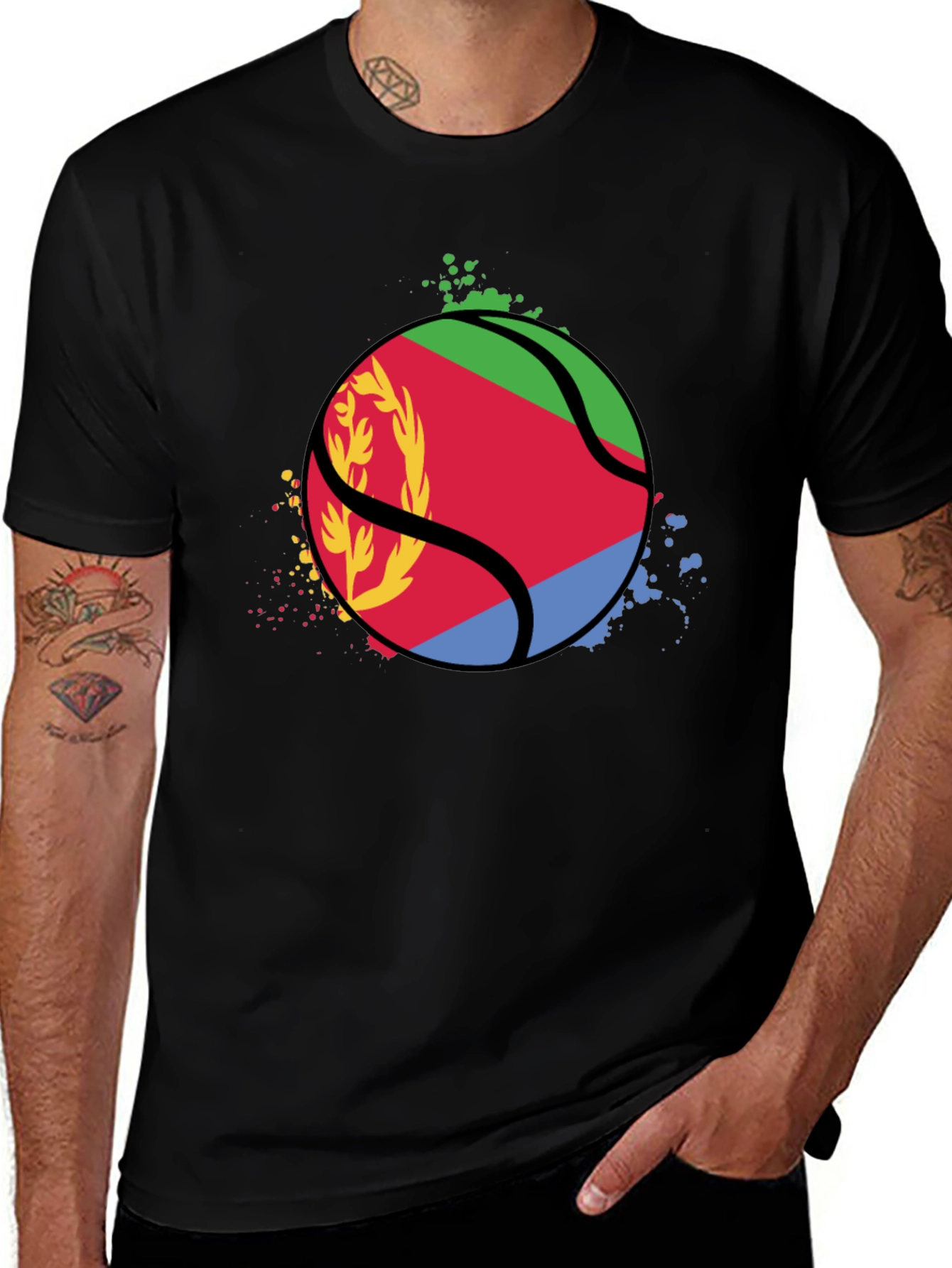 Eritrea Flag Basketball Graphic T-Shirt