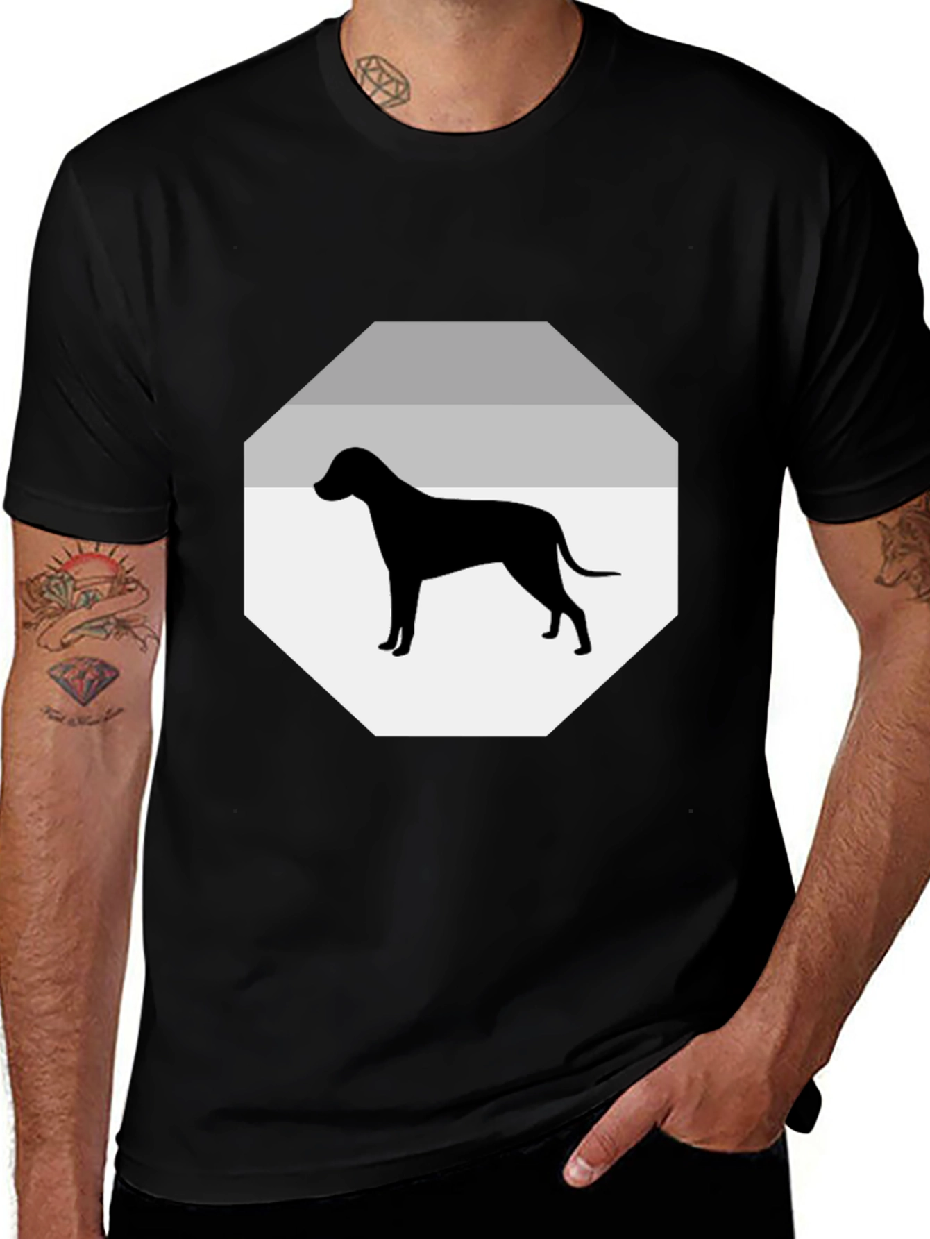 Dog Silhouette Octagon T-Shirt