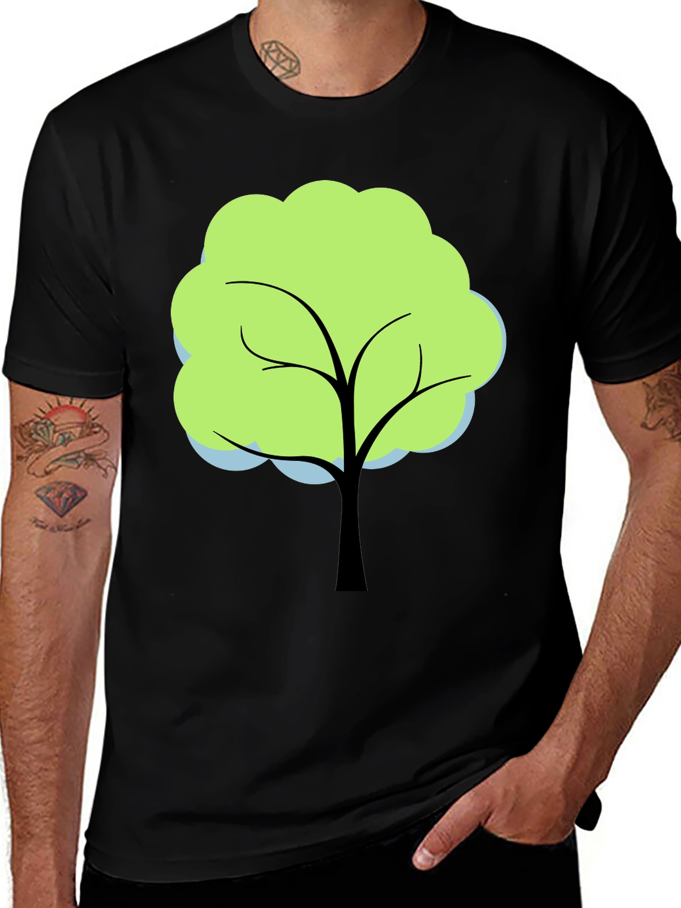 Variant 24 of Whimsical Tree Graphic Black T-Shirt