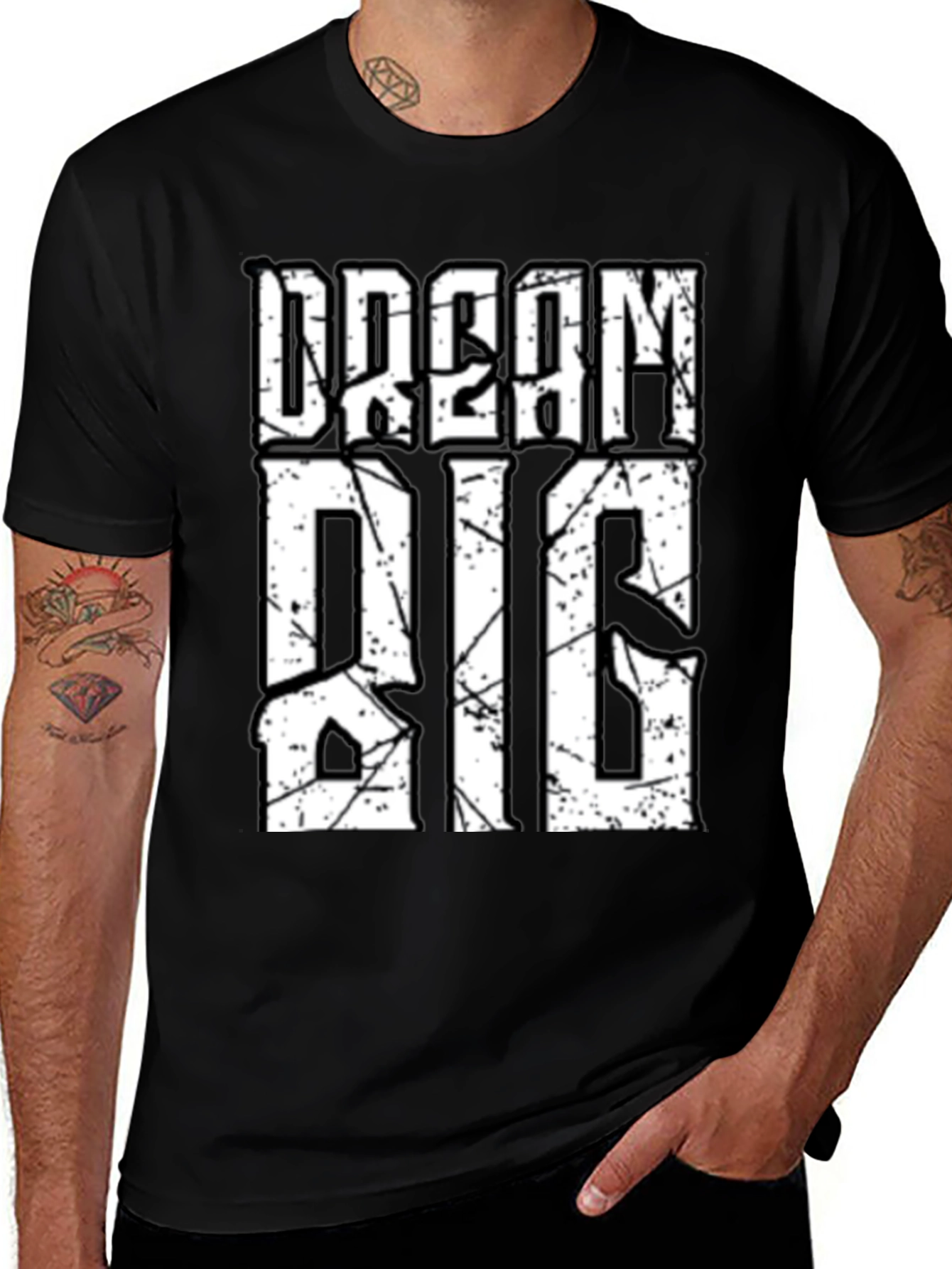 Variant 18 of Dream Big Graphic Tee - Motivational Black T-Shirt
